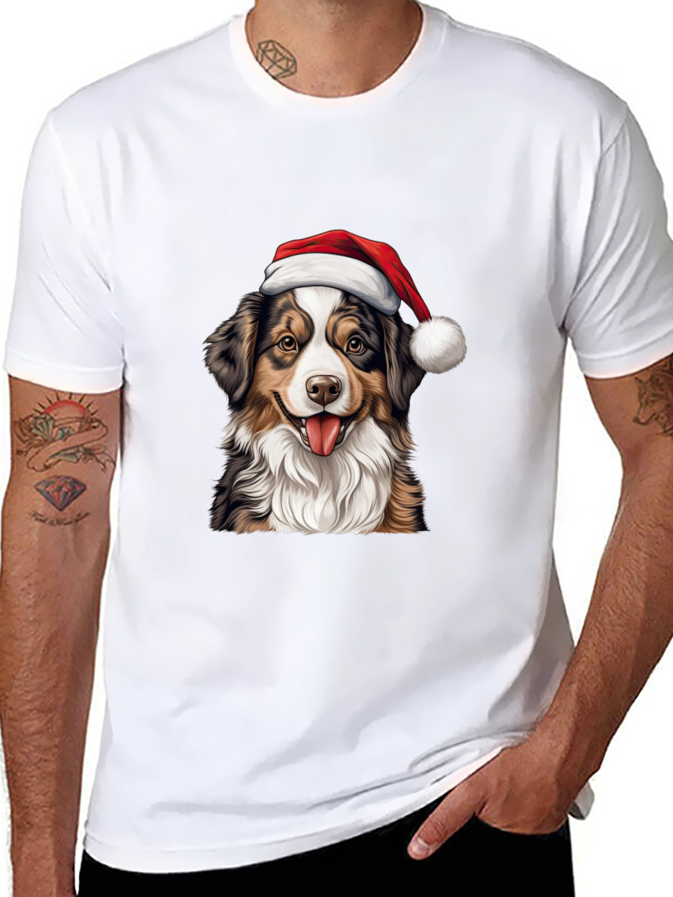 Christmas Dog Graphic T-Shirt - Holiday Apparel
