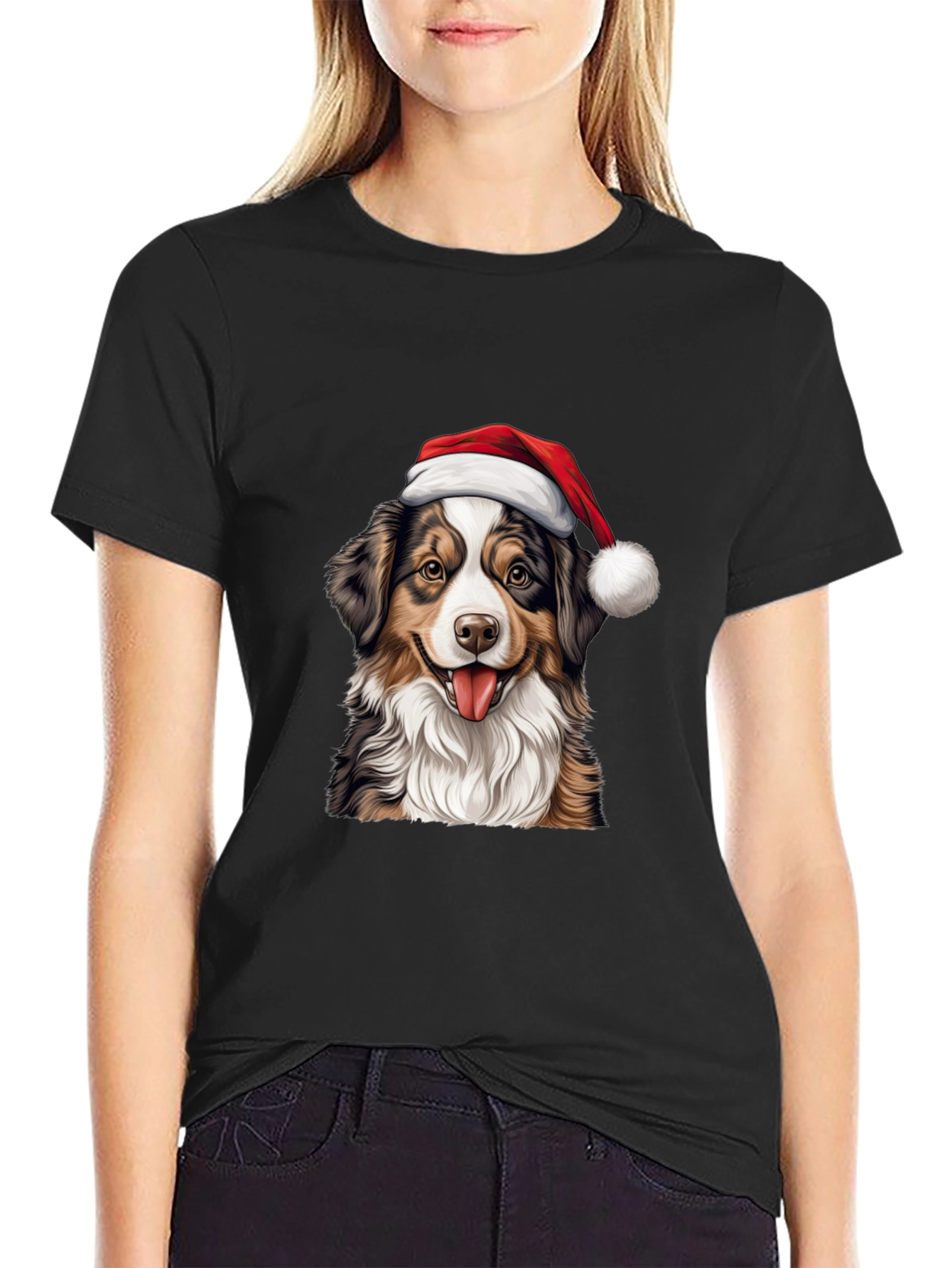 Christmas Dog Graphic T-Shirt - Holiday Apparel