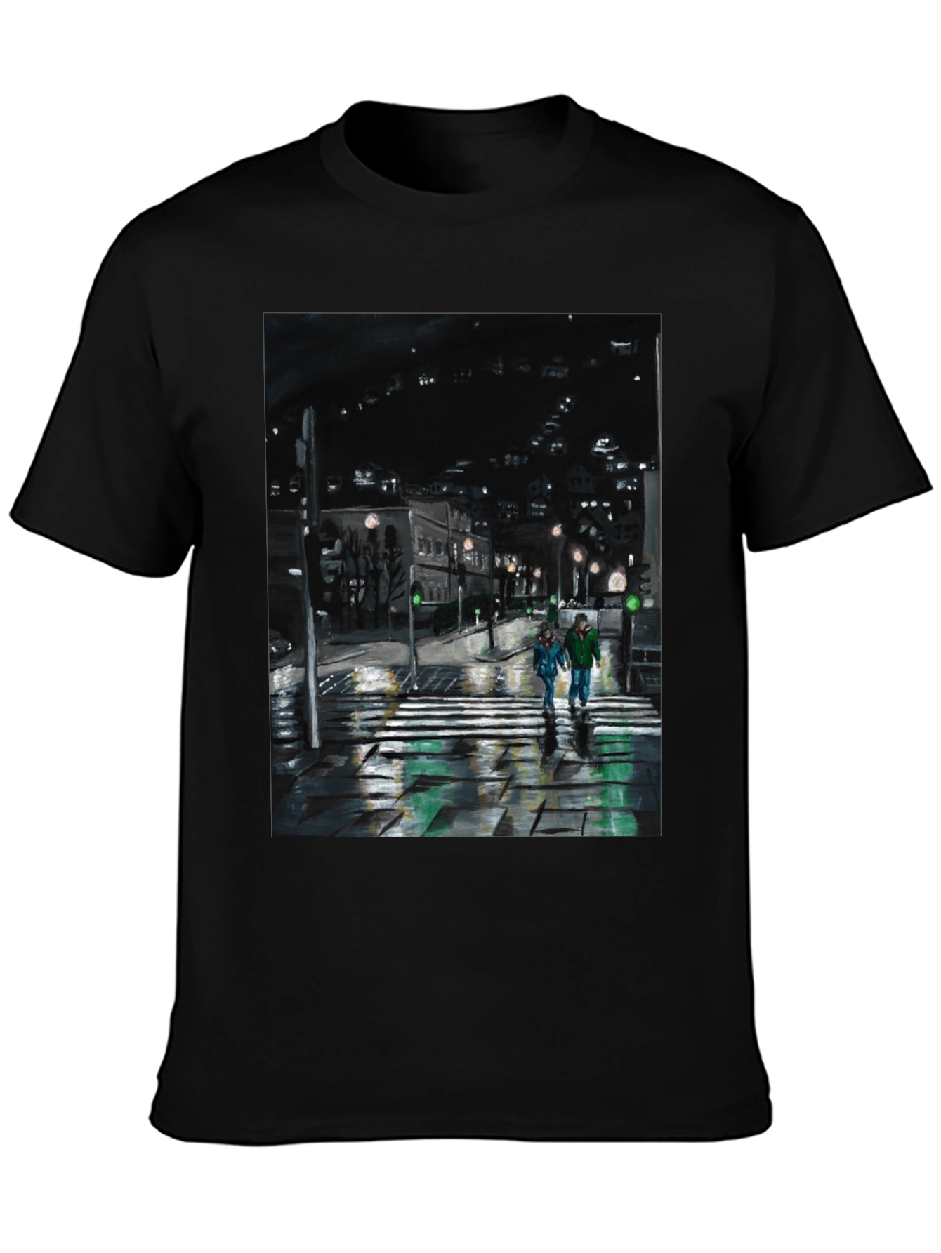 Night City Crossing Graphic Tee - Black