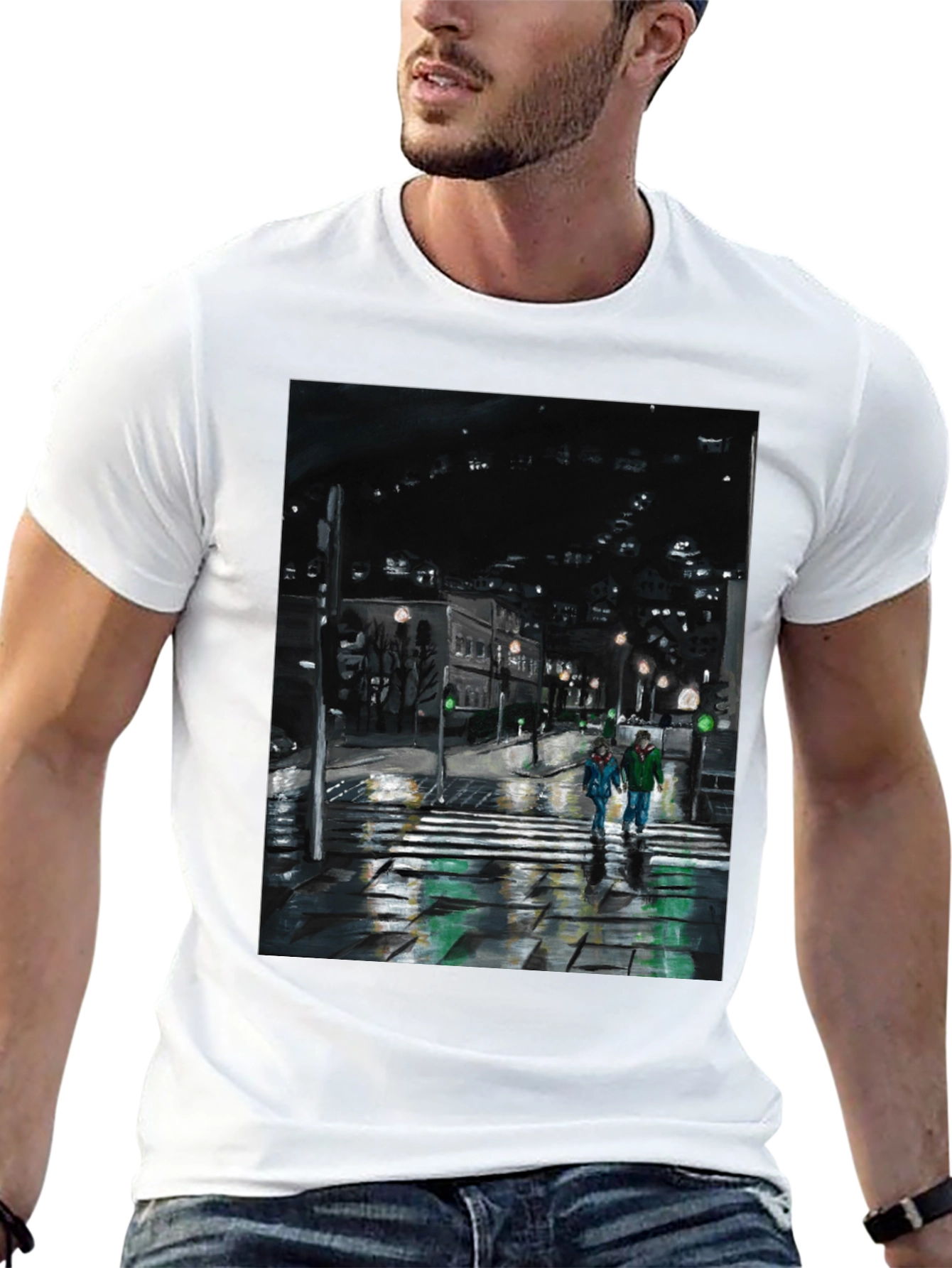Night City Crossing Graphic Tee - Black