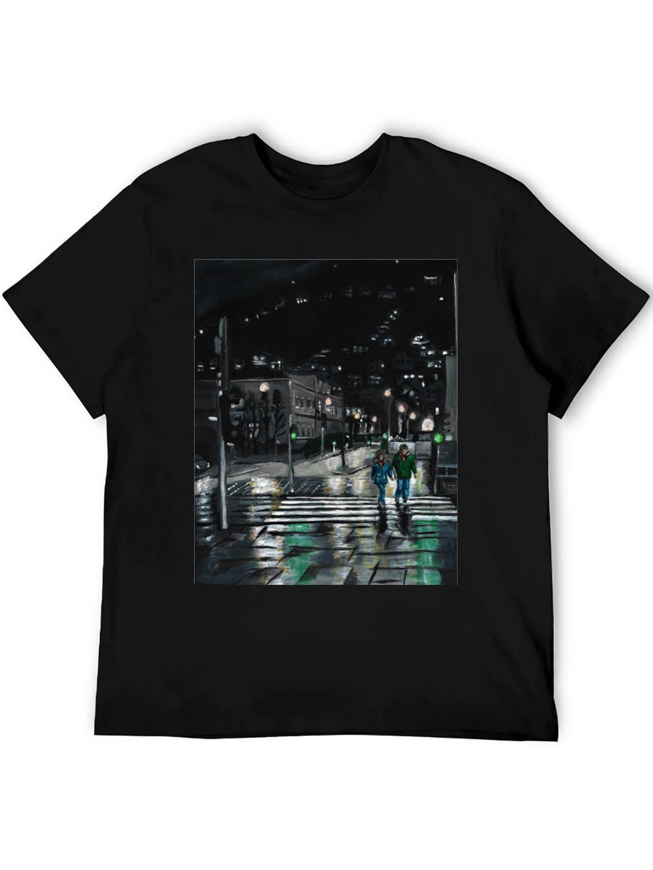 Night City Crossing Graphic Tee - Black