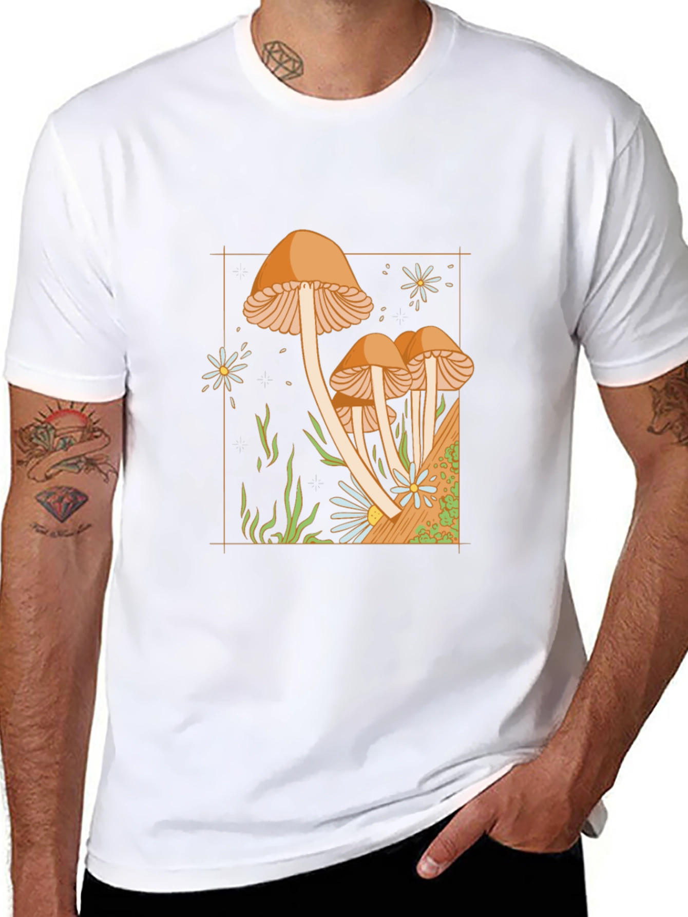 Mushroom Garden Graphic Tee - Black