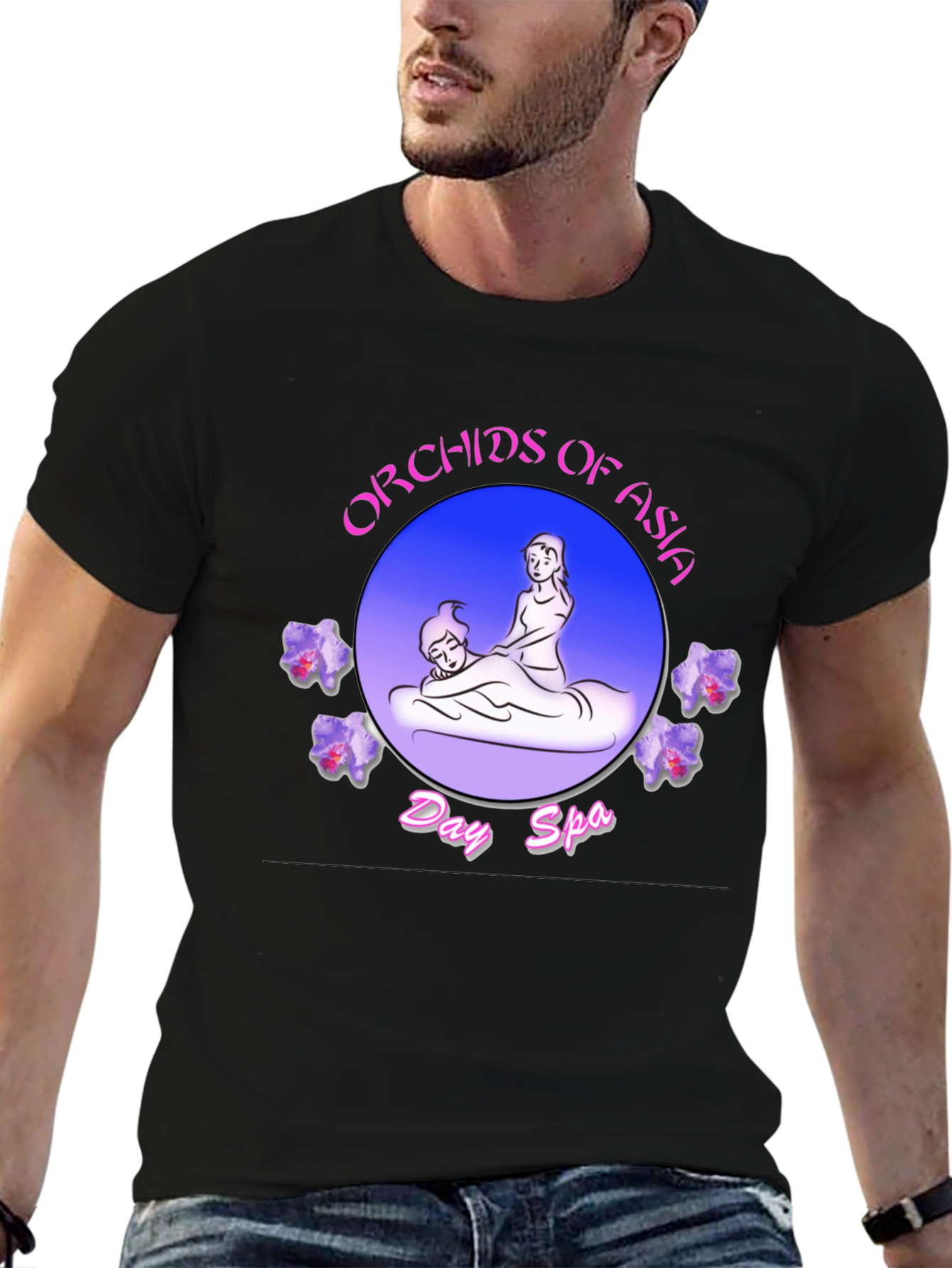 Orchids of Asia Day Spa Black T-Shirt