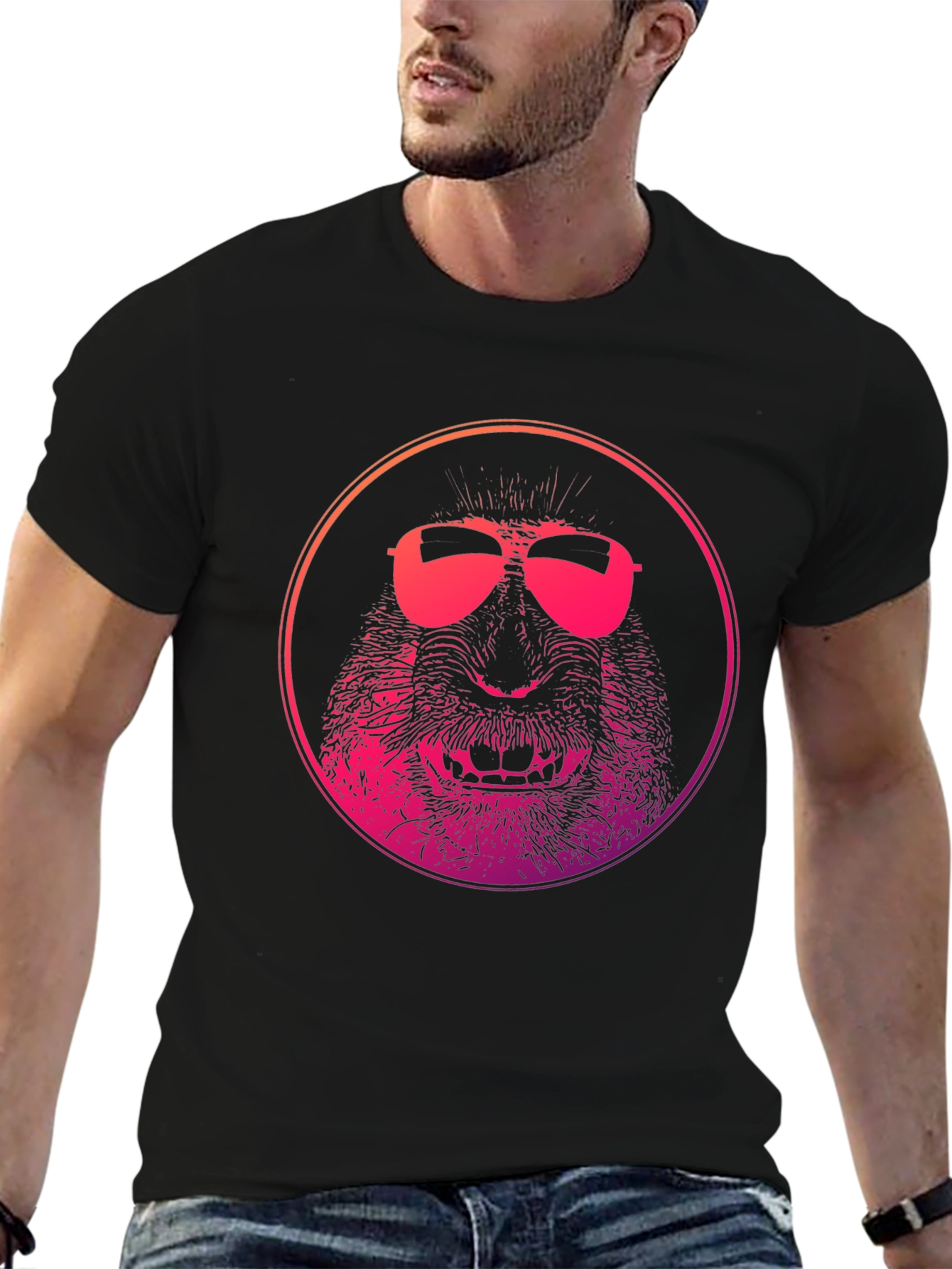 Cool Monkey Graphic Tee - Mens Black T-Shirt