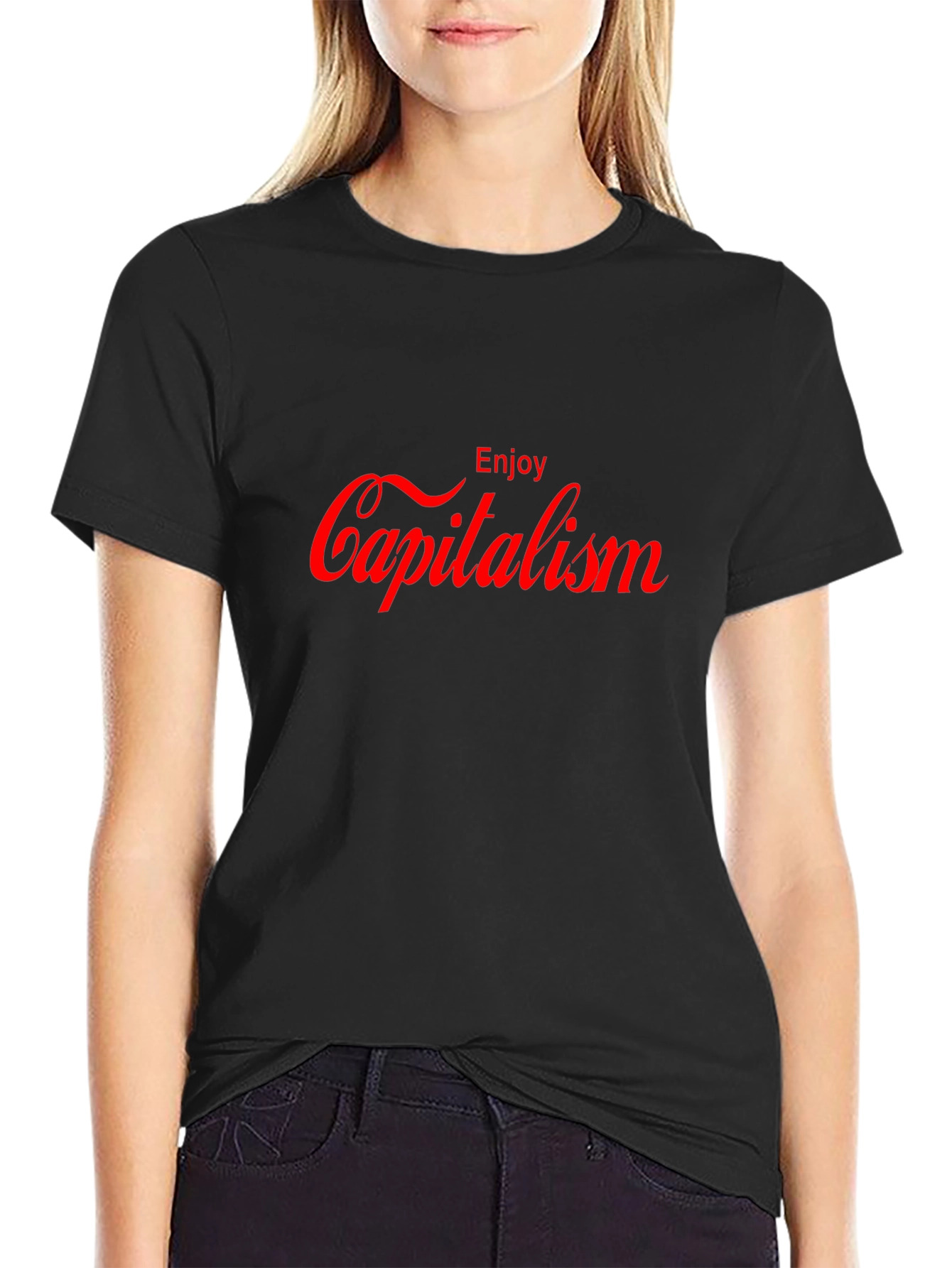Enjoy Capitalism Graphic T-Shirt - Slogan Tee