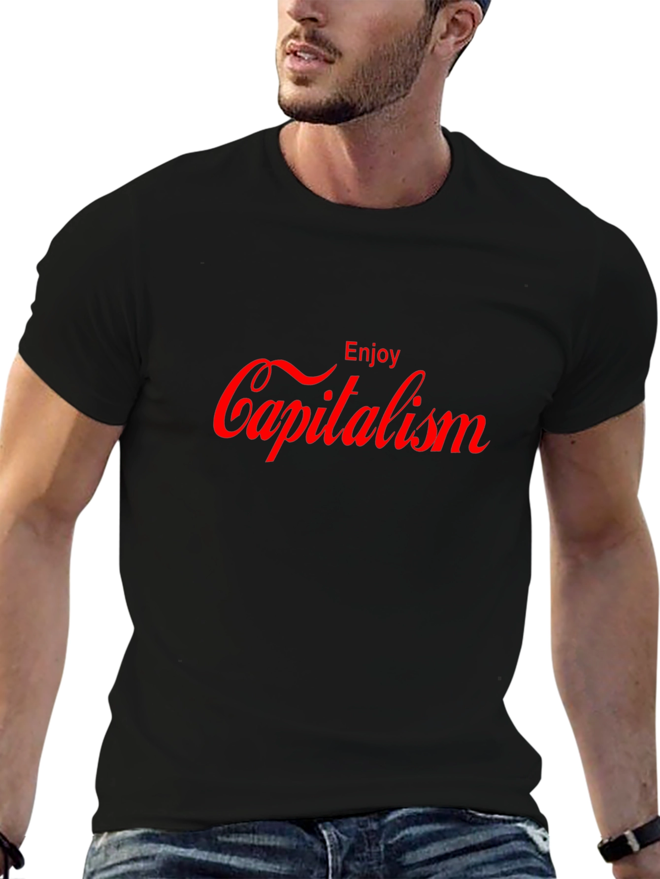 Enjoy Capitalism Graphic T-Shirt - Slogan Tee