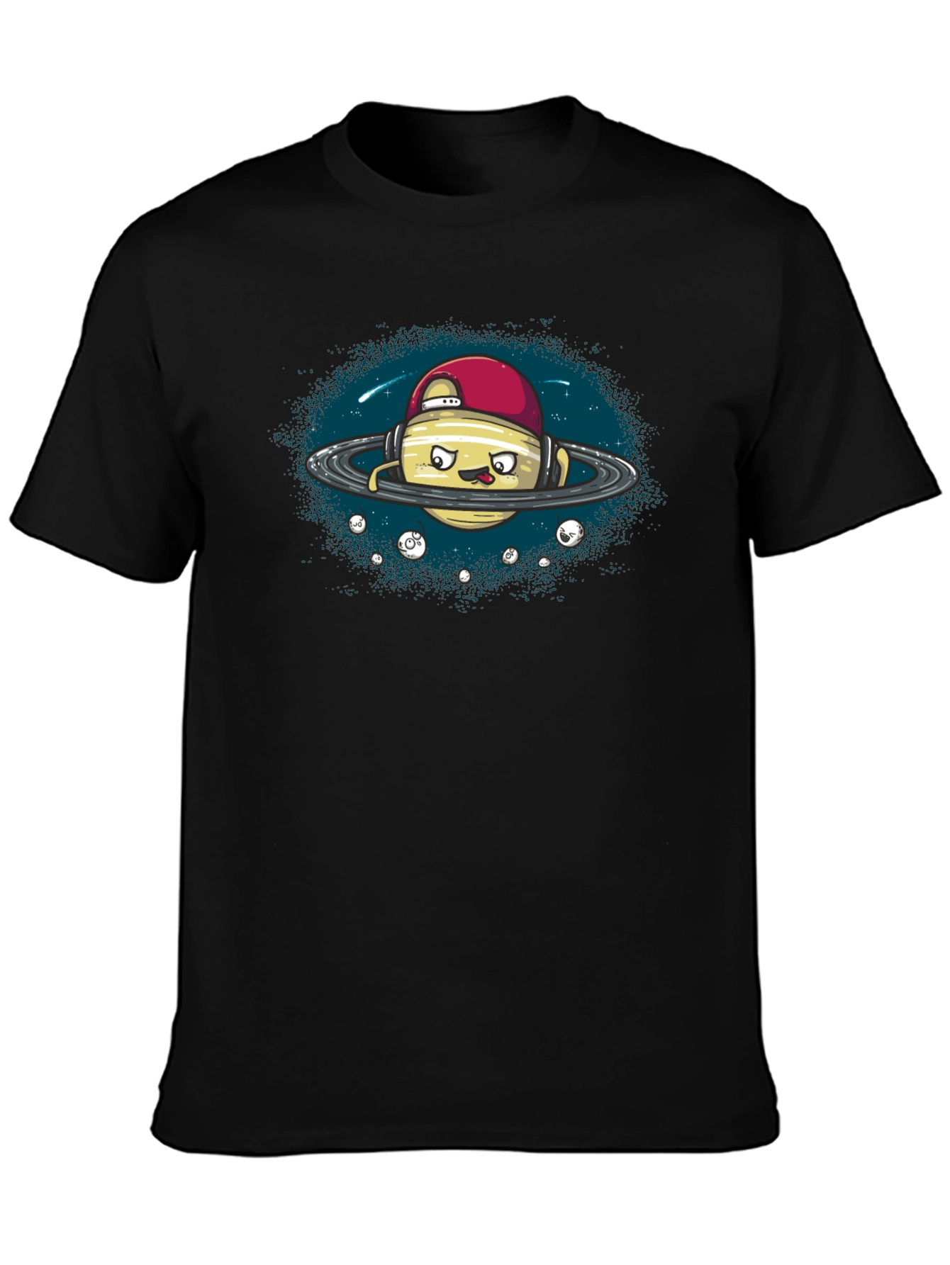 Cool Planet Graphic Tee - Black Cotton T-Shirt