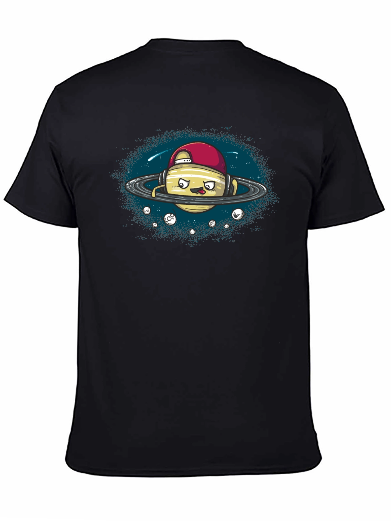 Cool Planet Graphic Tee - Black Cotton T-Shirt