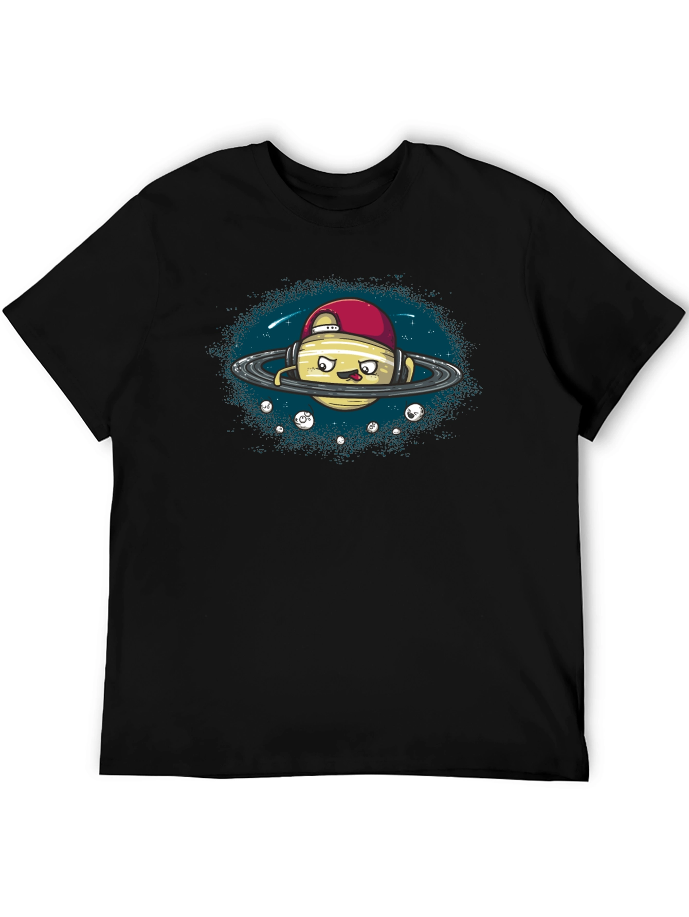 Cool Planet Graphic Tee - Black Cotton T-Shirt