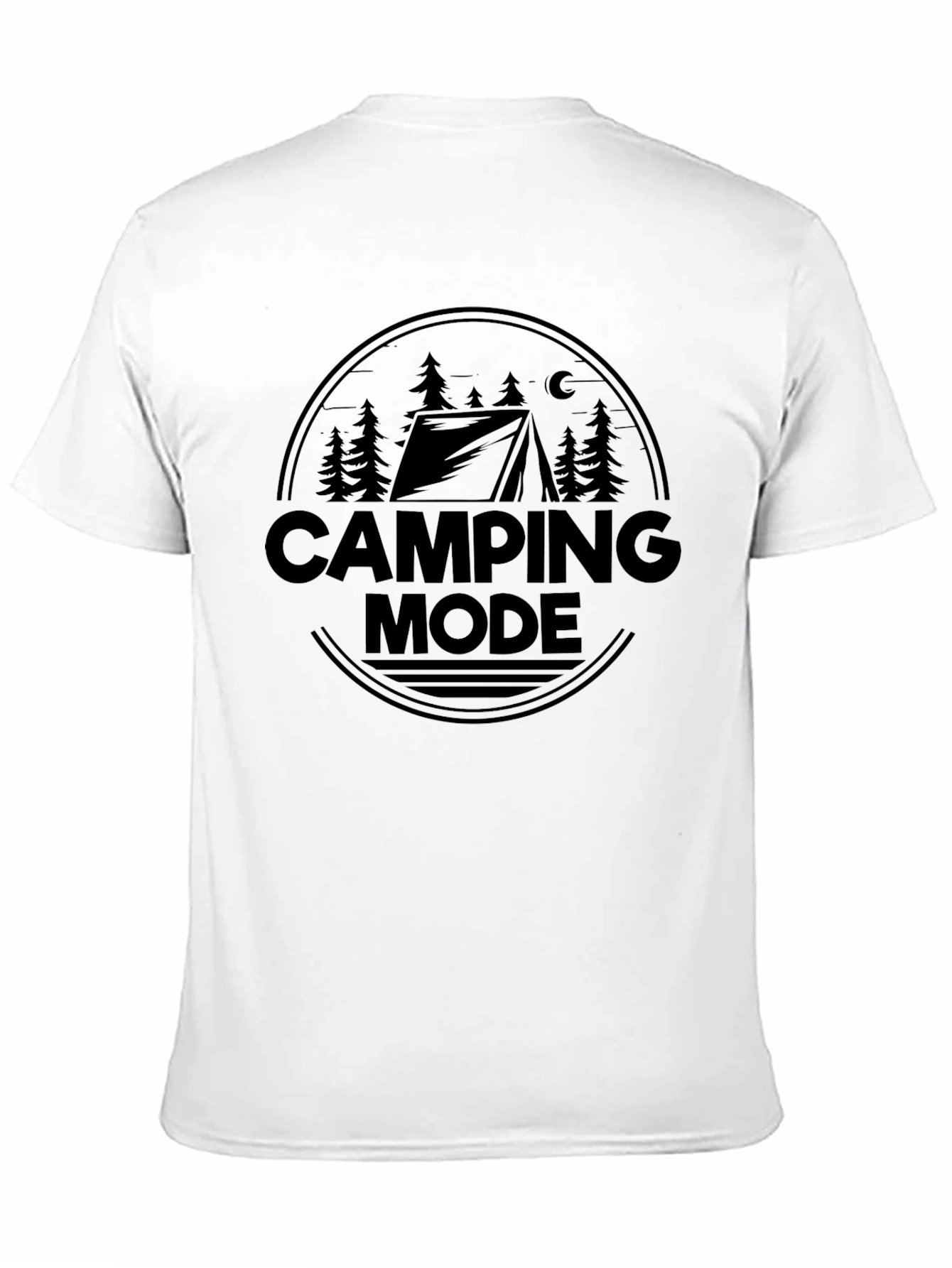 Camping Mode Black Graphic T-Shirt