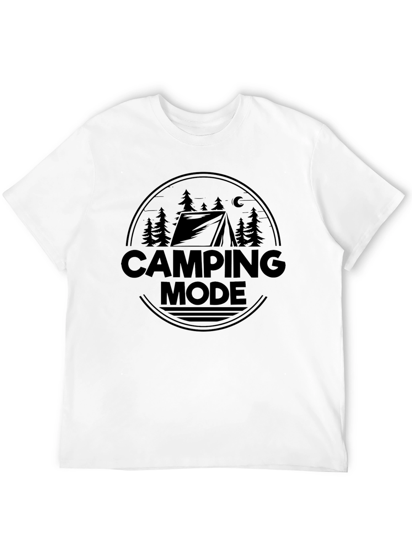 Camping Mode Black Graphic T-Shirt