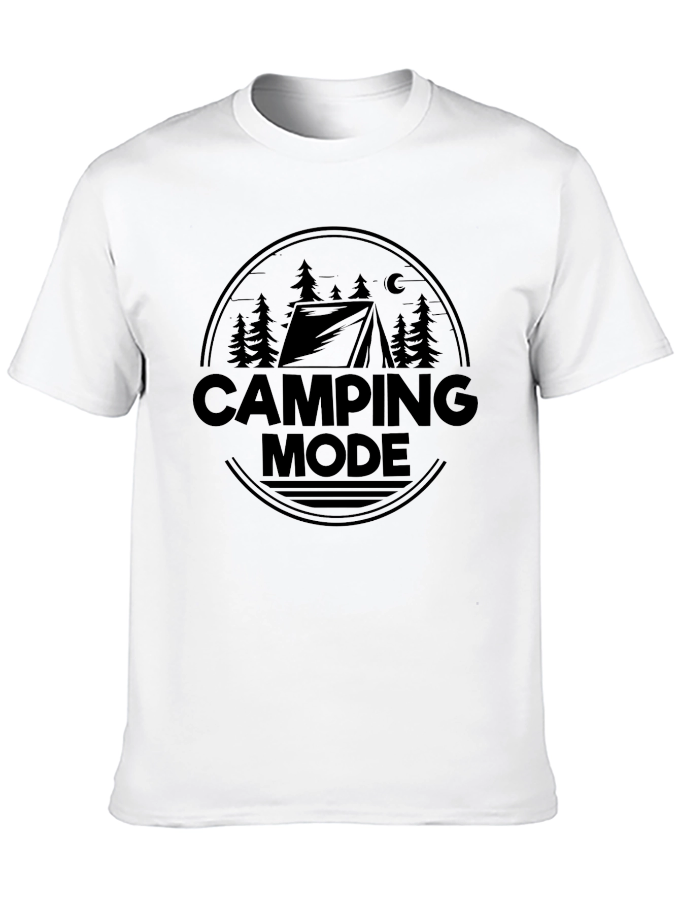 Camping Mode Black Graphic T-Shirt