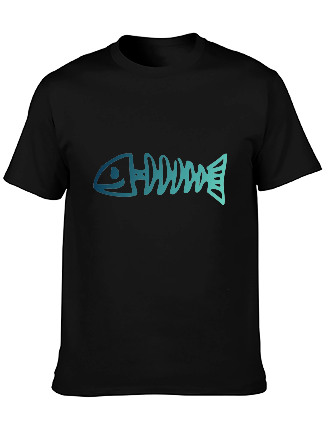 Fishbone Graphic Black Tee - Casual Style