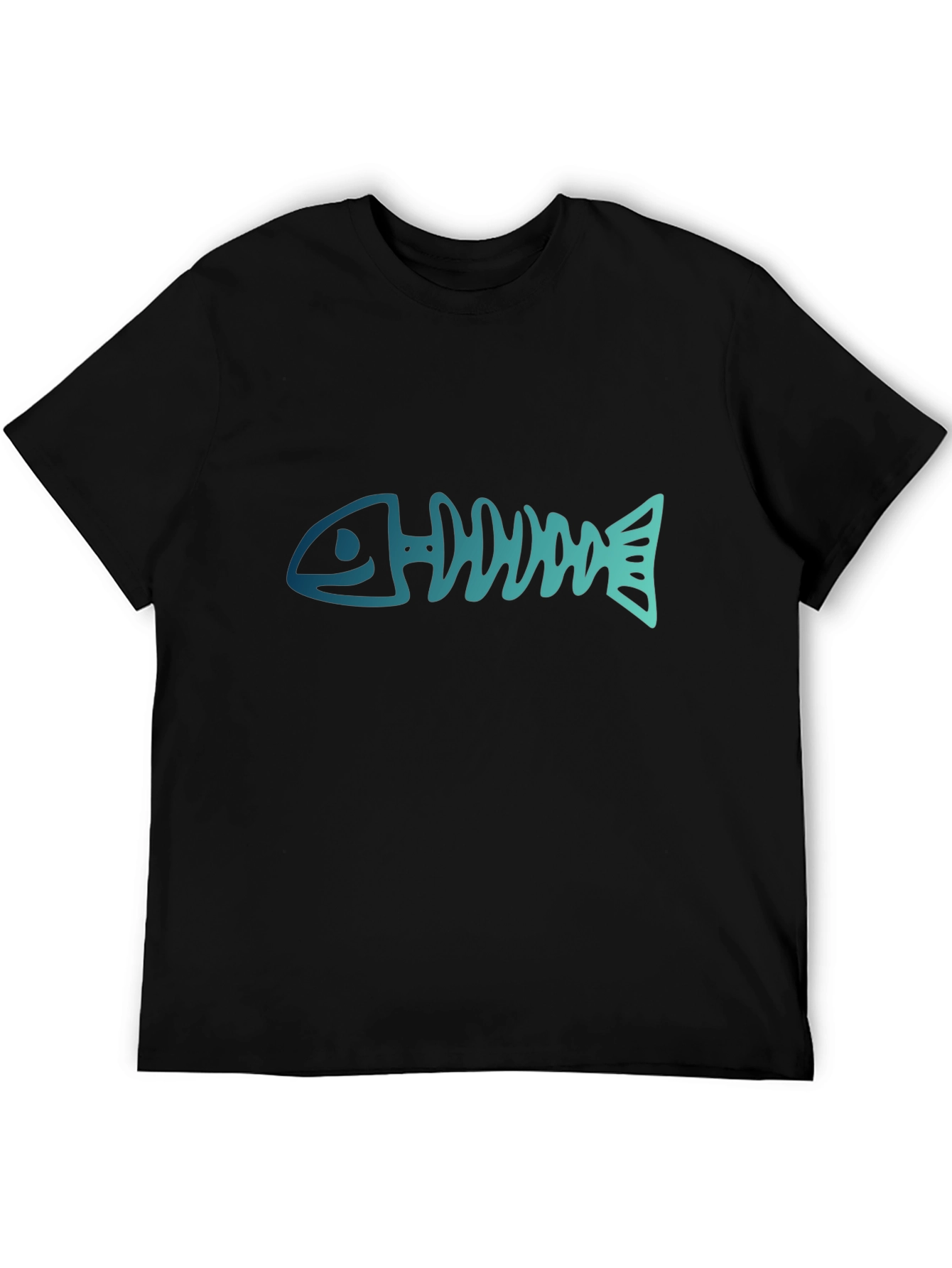Fishbone Graphic Black Tee - Casual Style