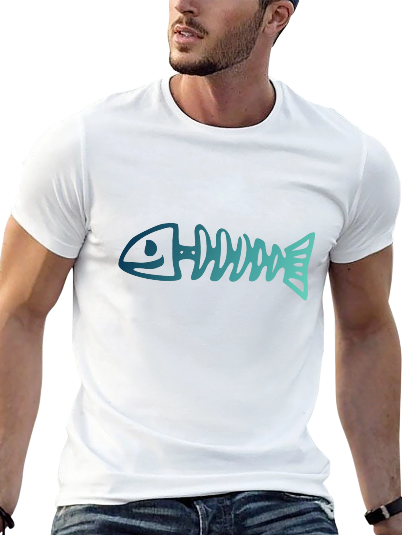 Fishbone Graphic Black Tee - Casual Style