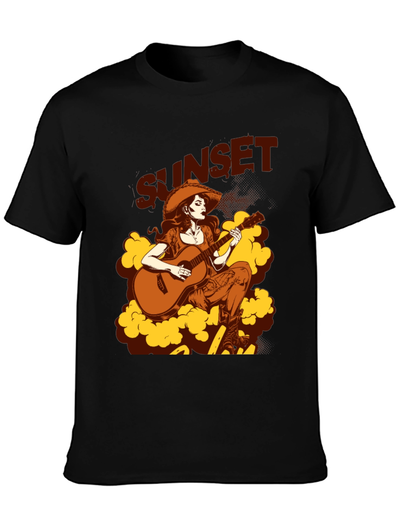 Sunset Cowgirl Graphic Tee - Country Western Style