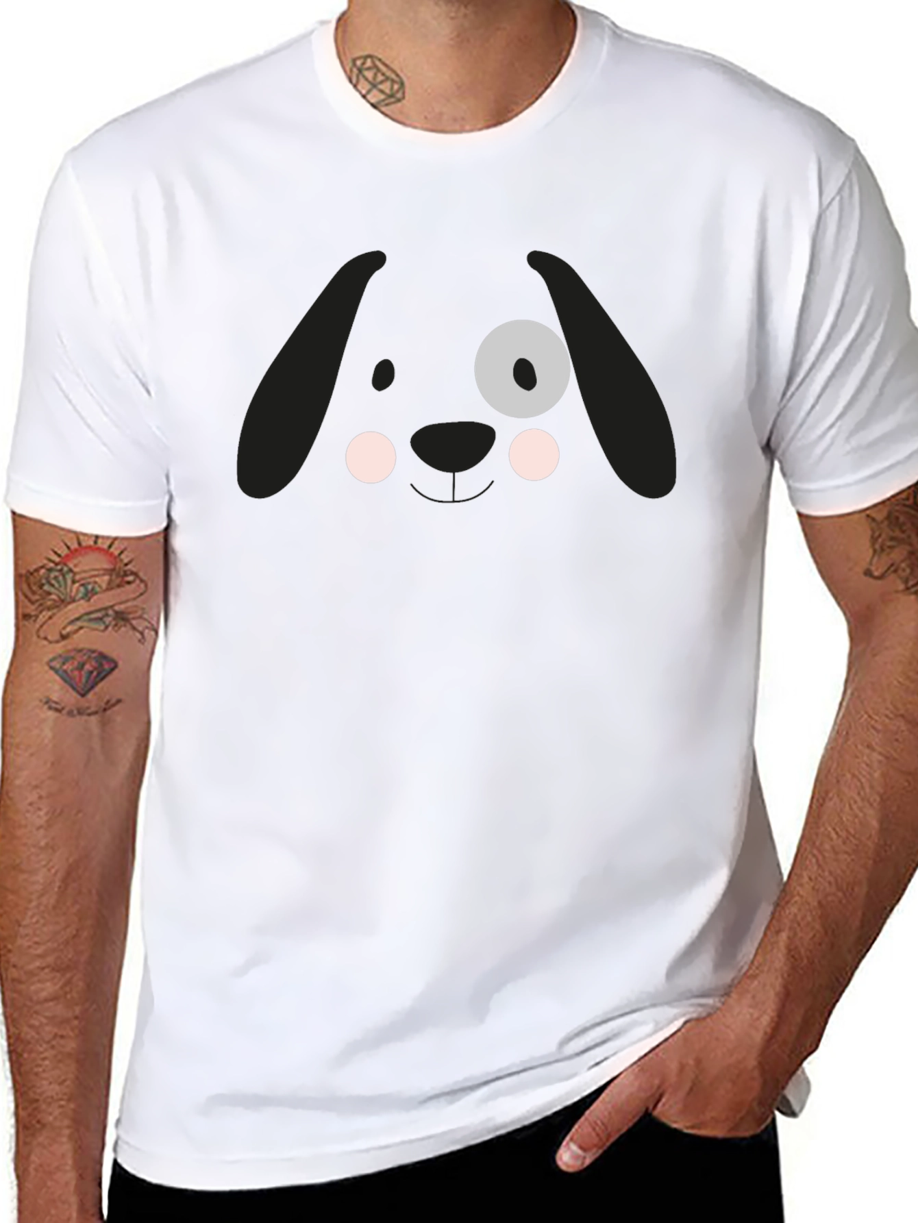 Cute Dog Face Graphic Tee - Soft Cotton T-Shirt