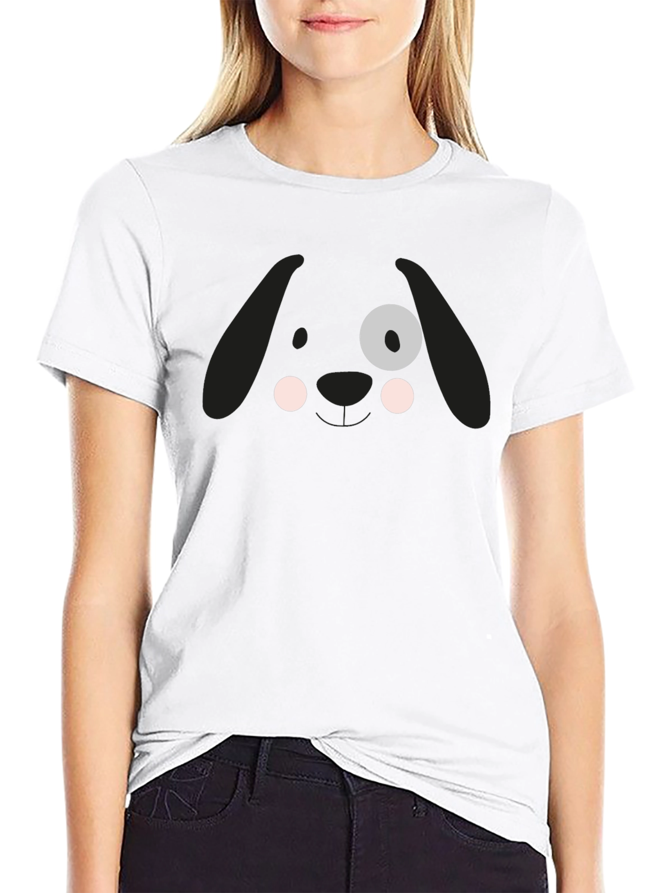 Cute Dog Face Graphic Tee - Soft Cotton T-Shirt