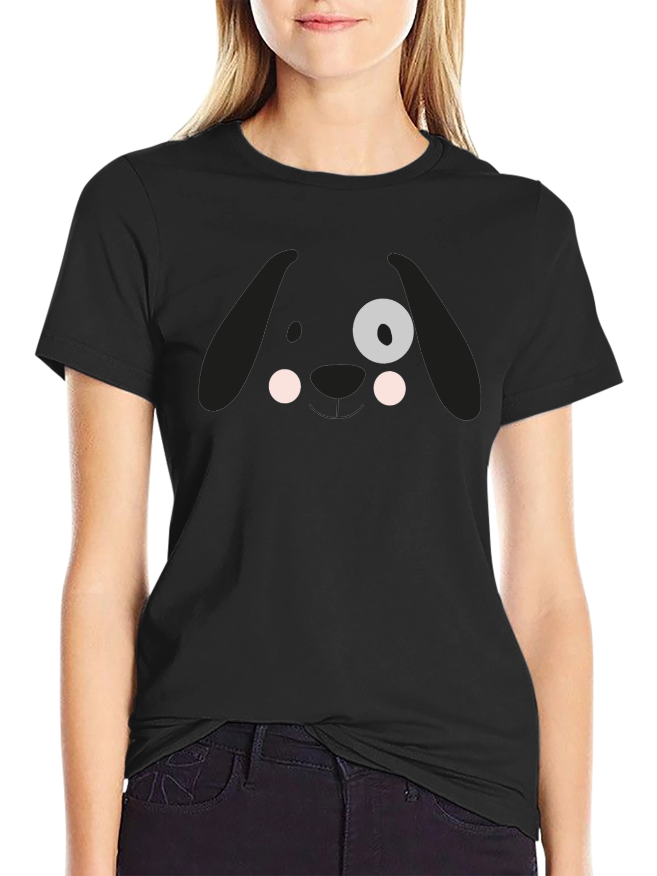 Cute Dog Face Graphic Tee - Soft Cotton T-Shirt