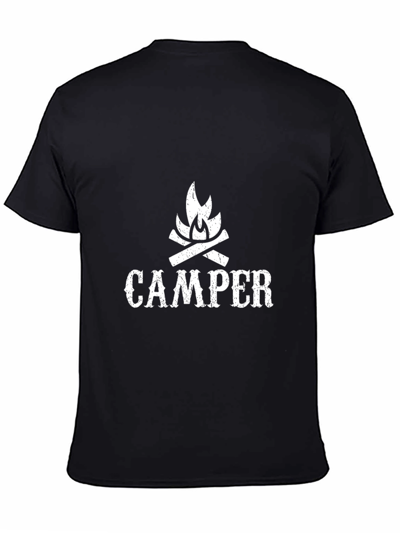 Camper Graphic Print Black Crew Neck T-Shirt