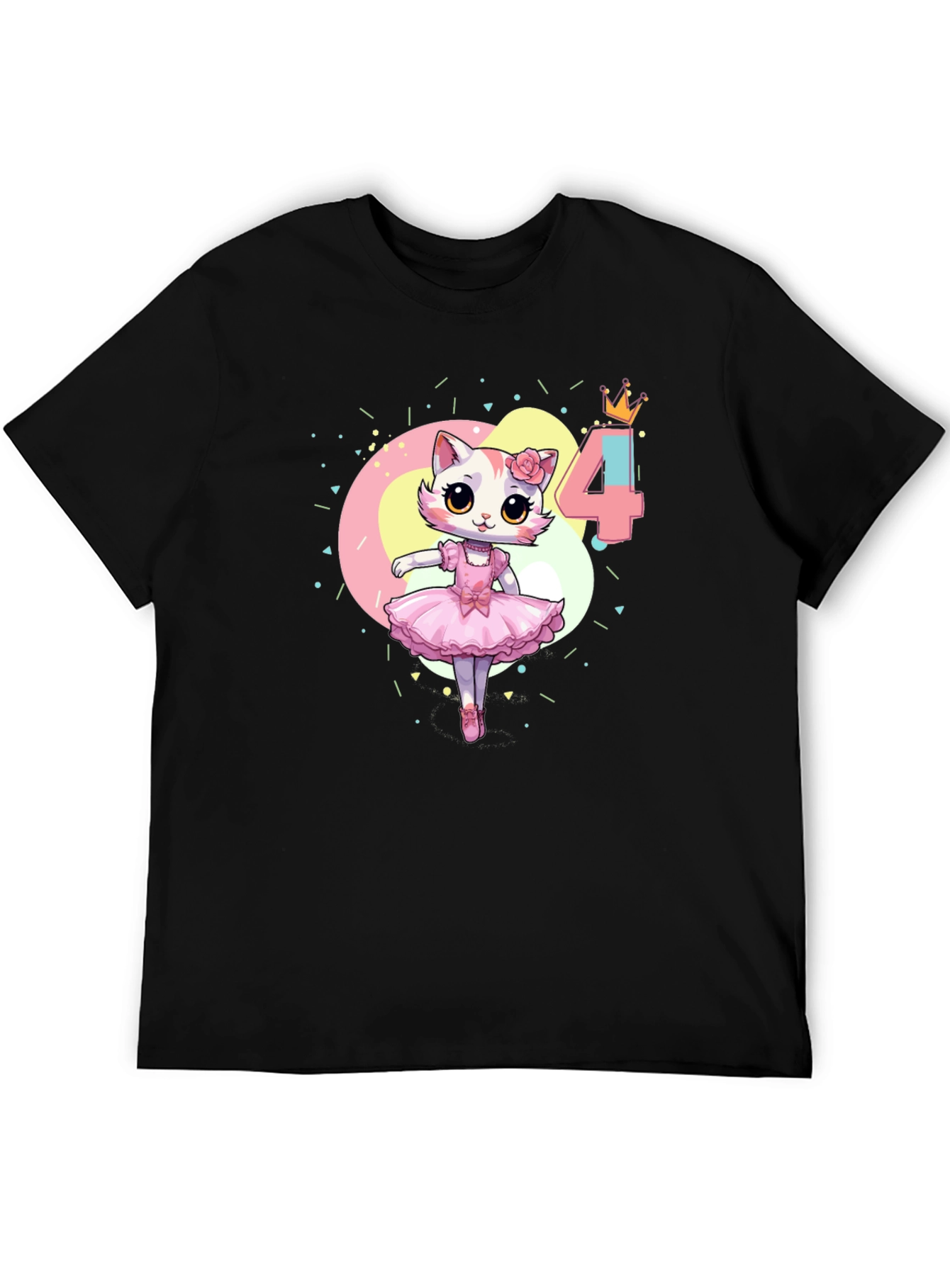 Cat Ballerina 4th Birthday T-Shirt