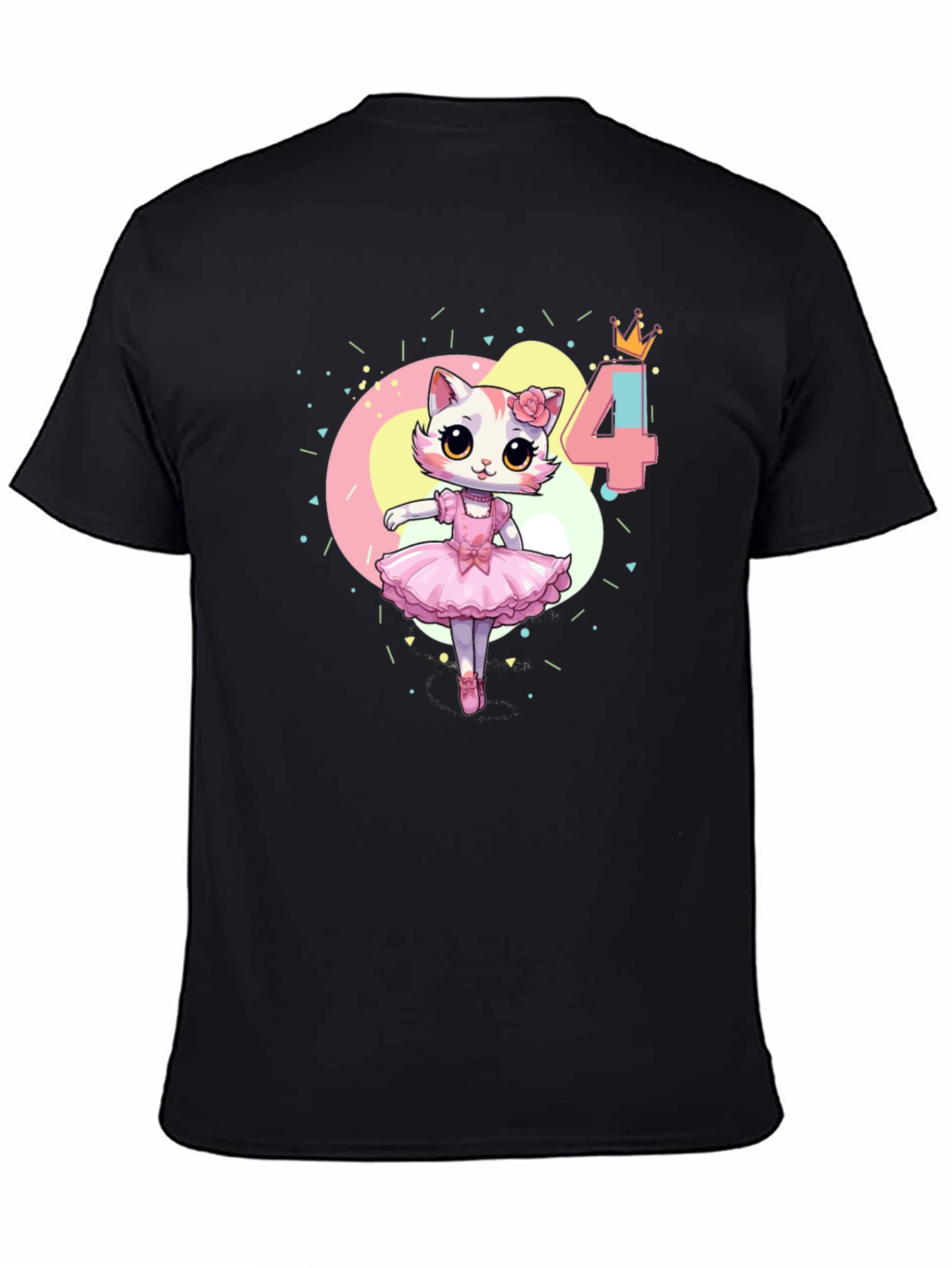 Cat Ballerina 4th Birthday T-Shirt