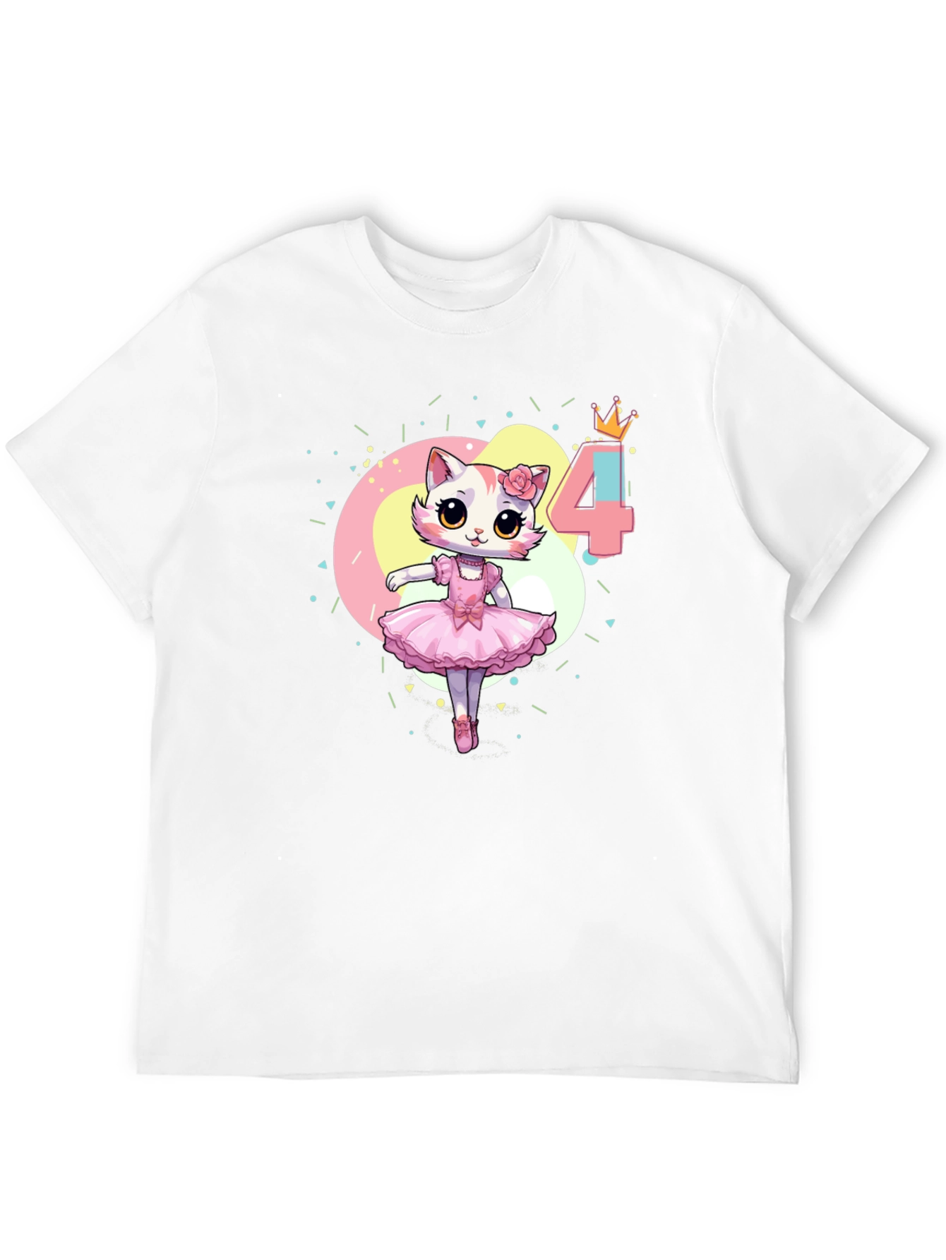 Cat Ballerina 4th Birthday T-Shirt