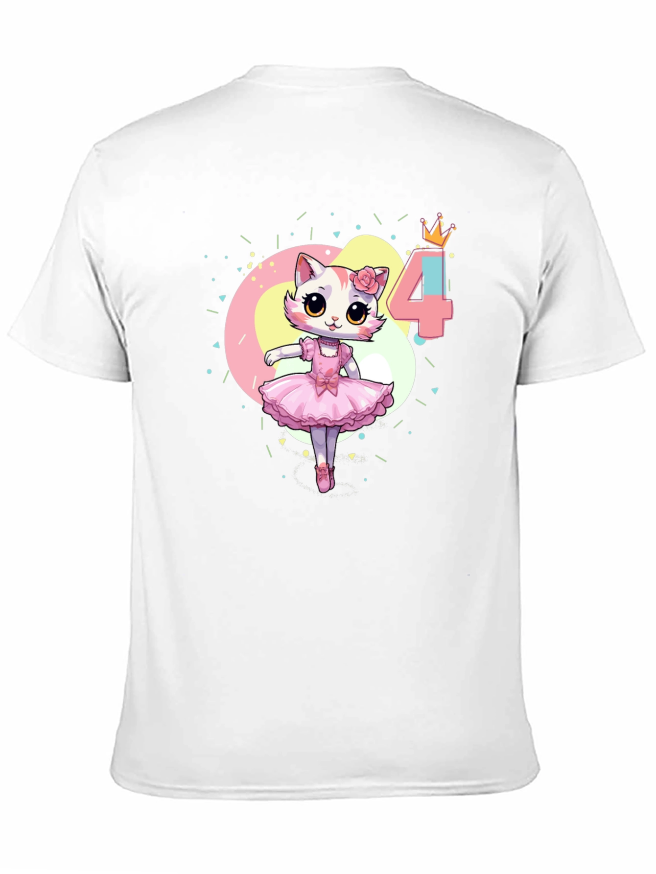 Cat Ballerina 4th Birthday T-Shirt