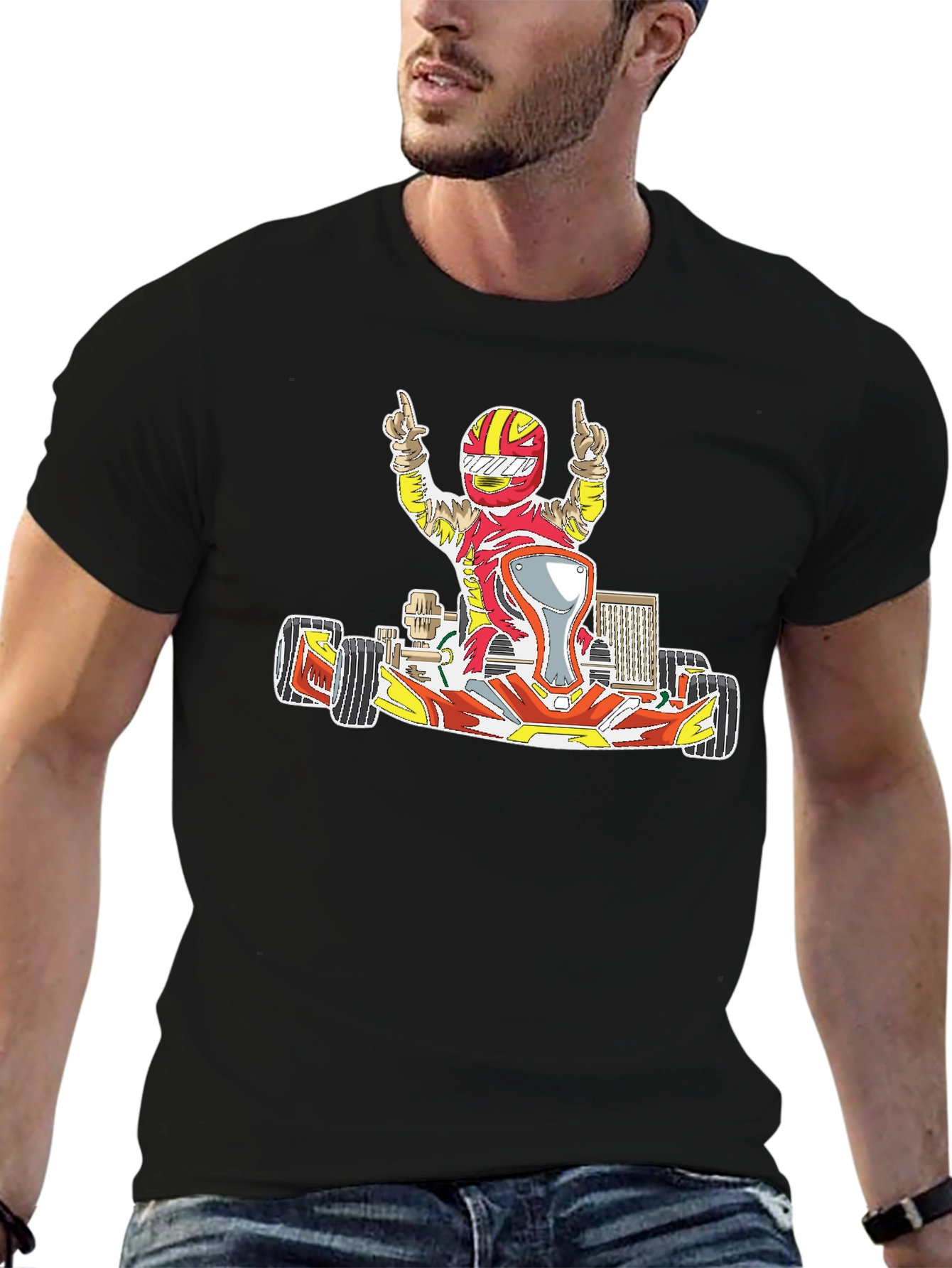 Kart Racer Graphic T-Shirt - Black