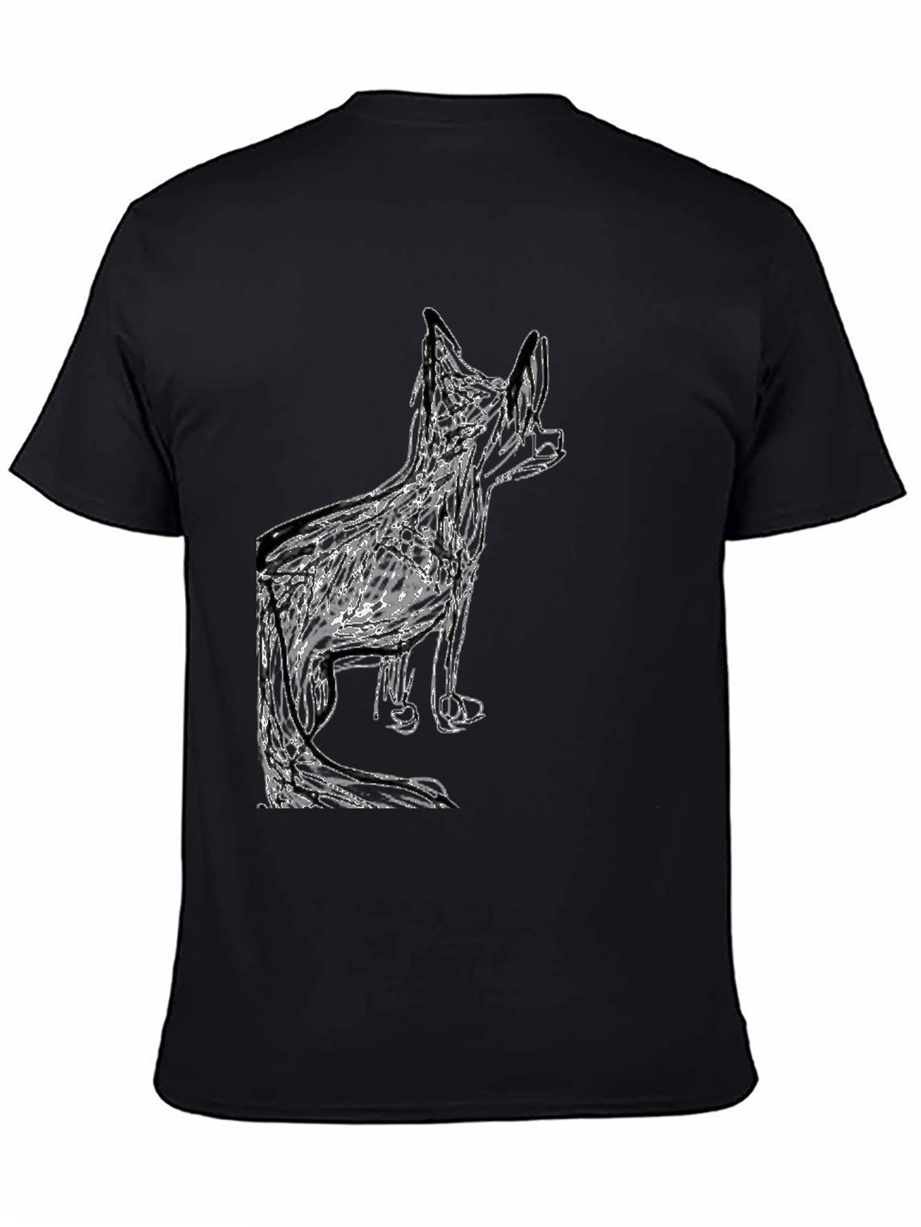Abstract Dog Graphic Black T-Shirt