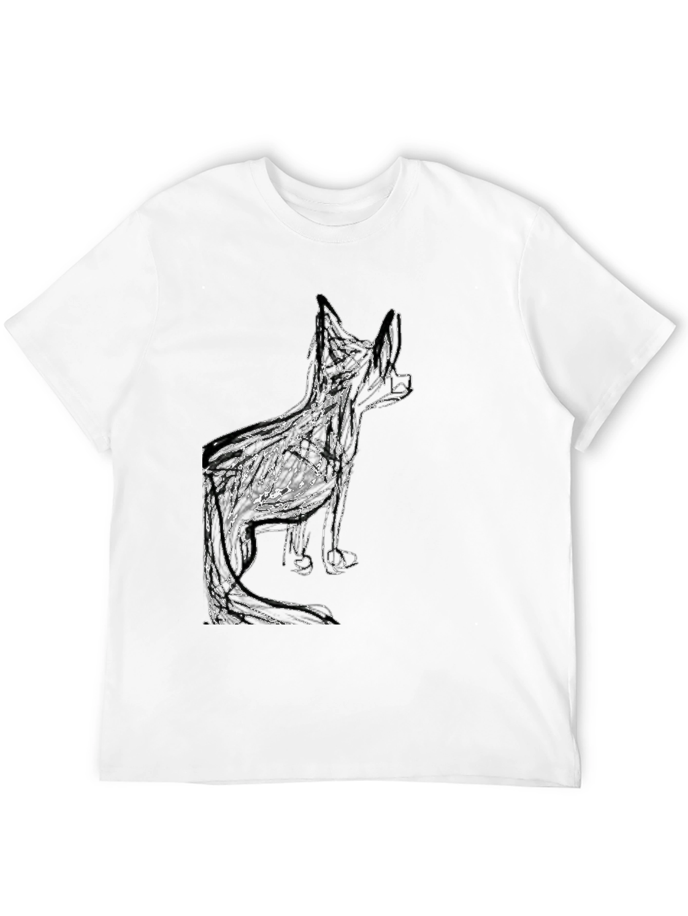 Abstract Dog Graphic Black T-Shirt