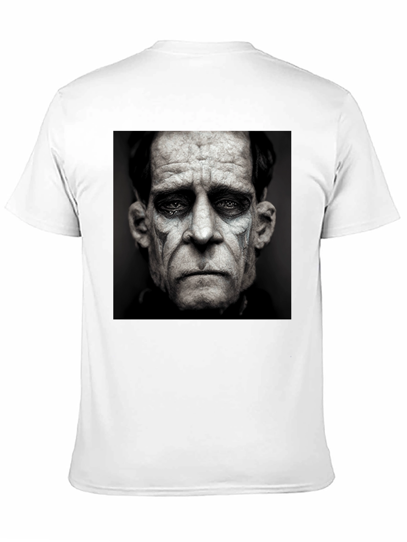 Black T-Shirt with Sad Clown Face Graphic