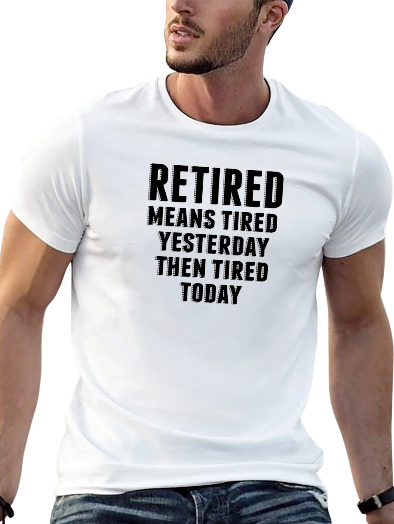 Retired Tired Black T-Shirt
