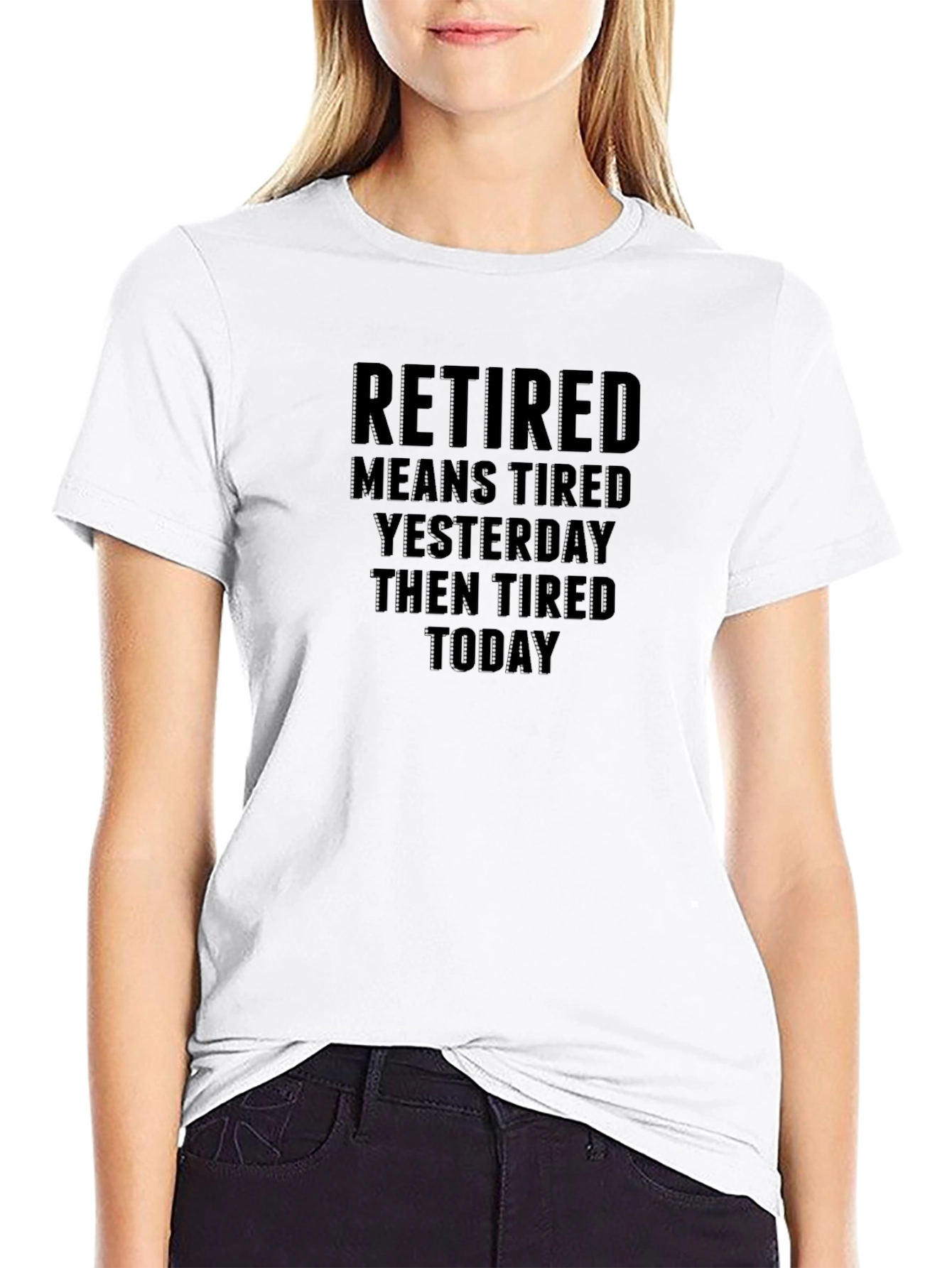 Retired Tired Black T-Shirt