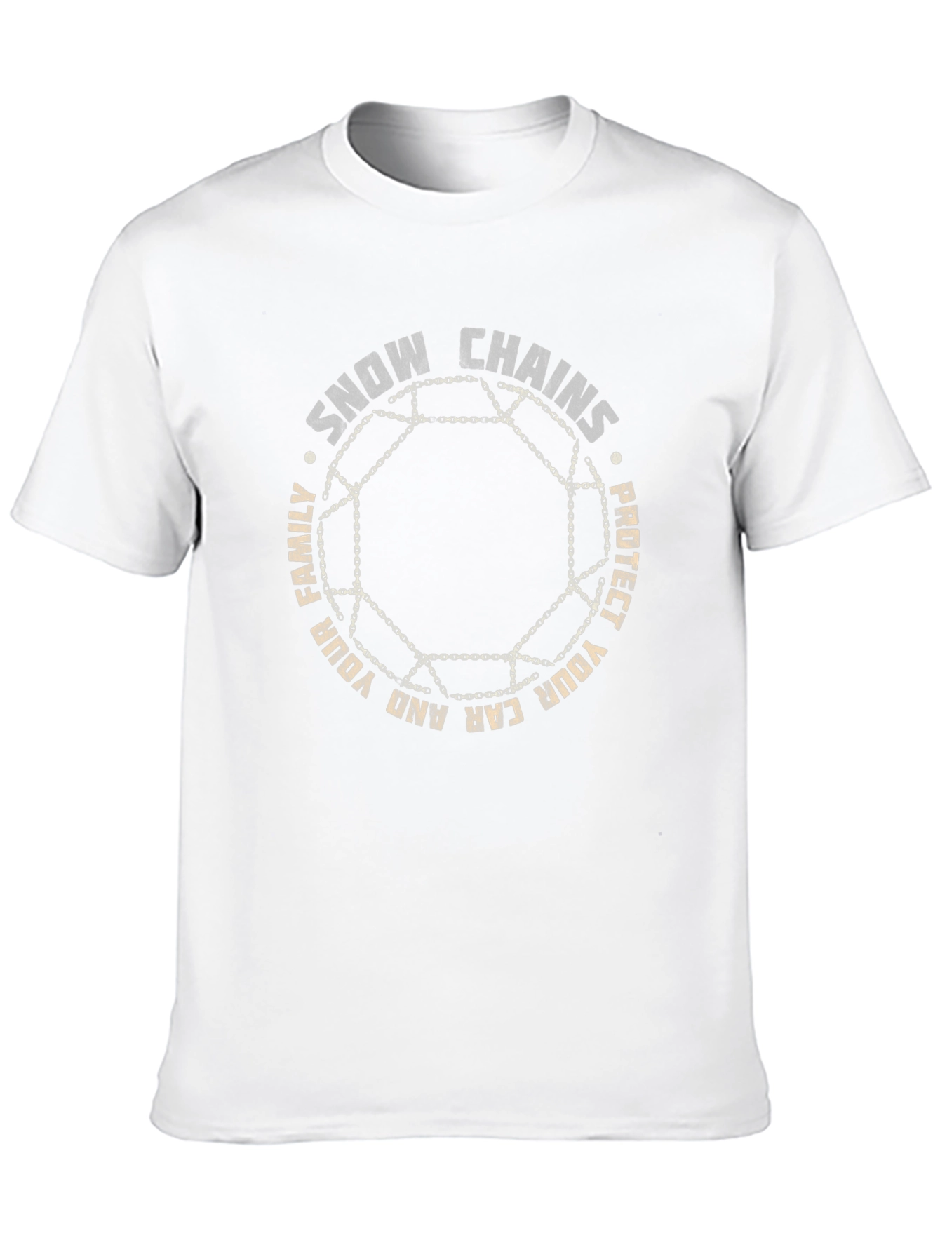 Snow Chains Protect Car & Family Graphic T-Shirt
