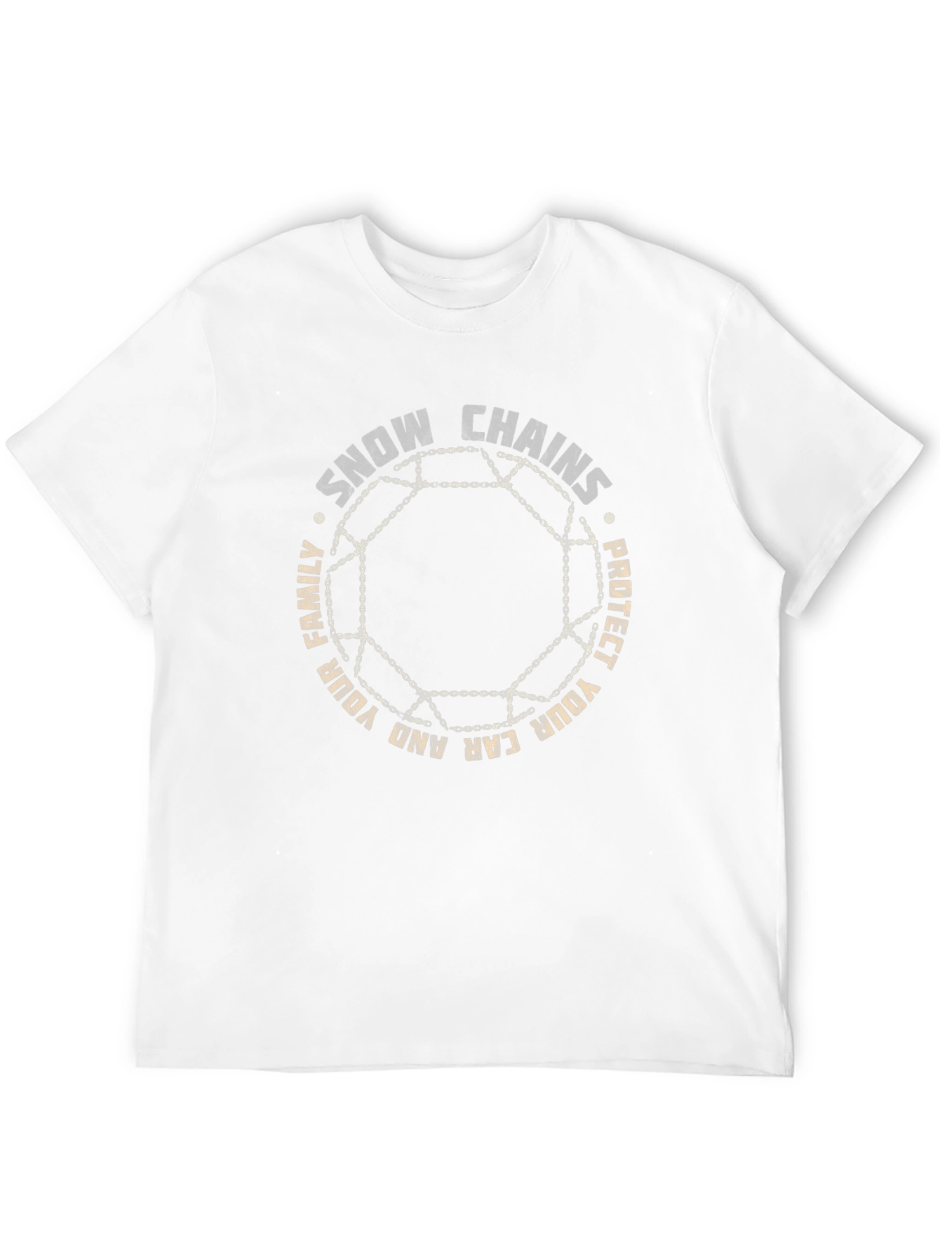 Snow Chains Protect Car & Family Graphic T-Shirt
