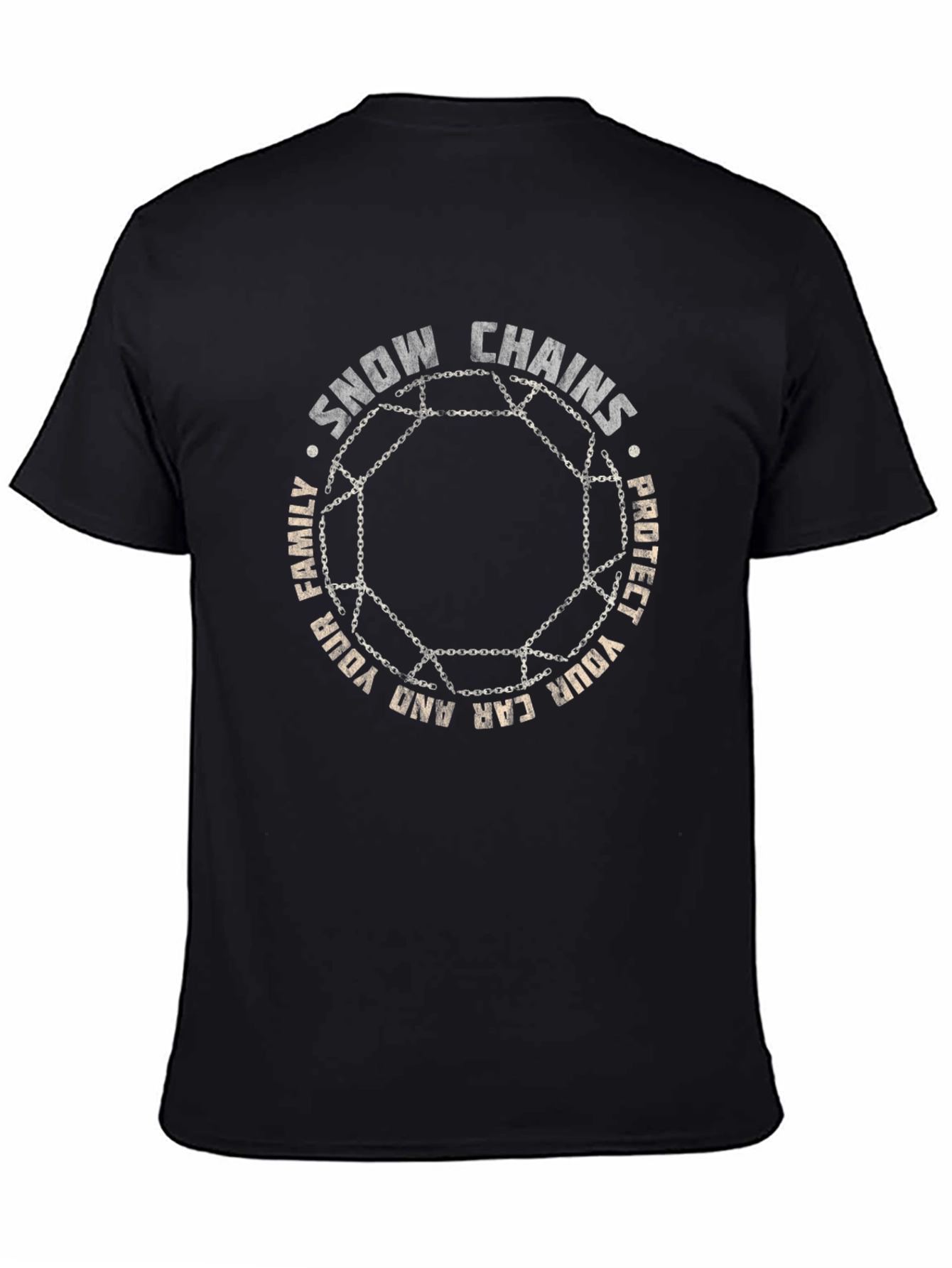 Snow Chains Protect Car & Family Graphic T-Shirt