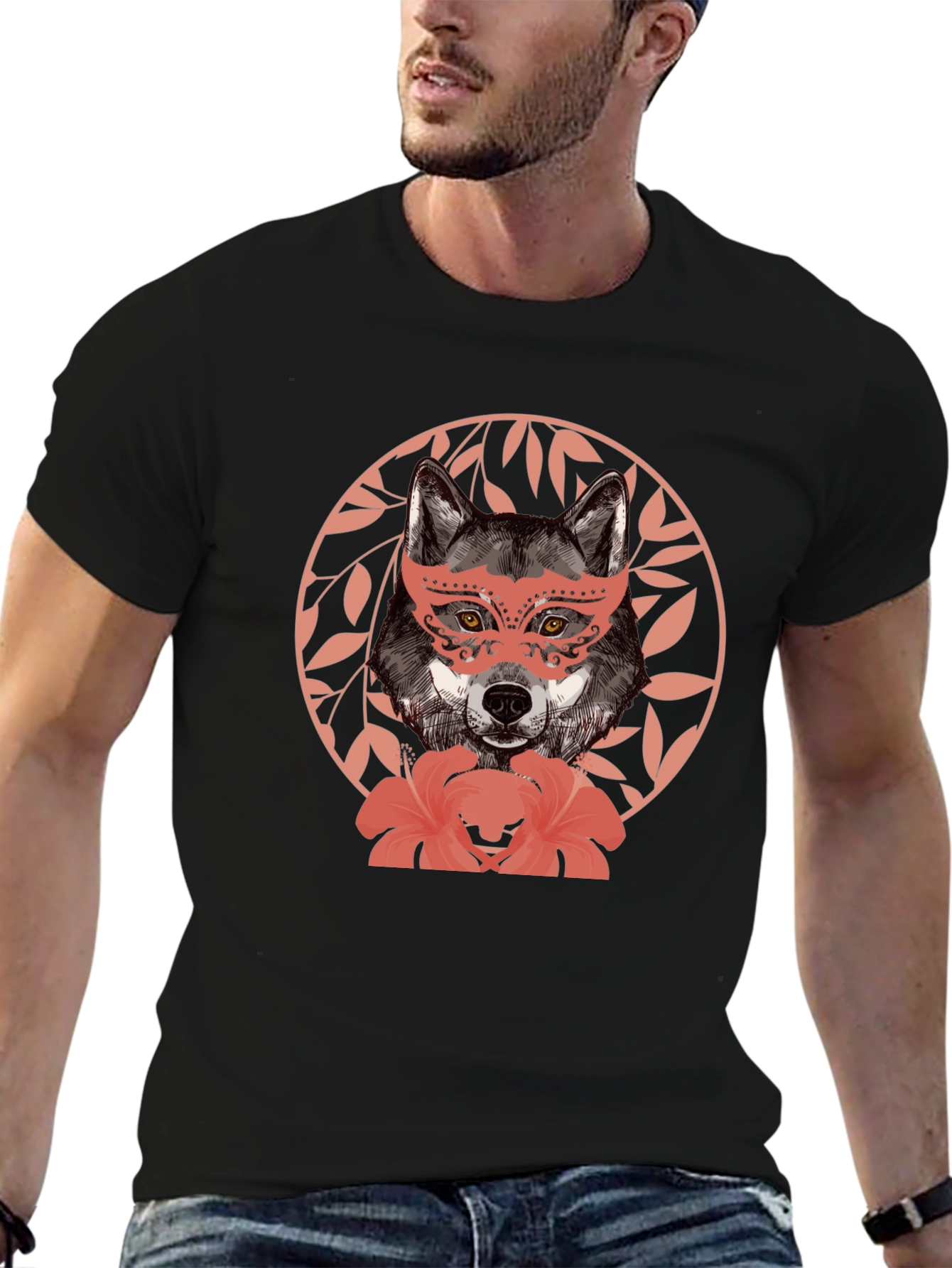 Wolf in Mask Graphic T-Shirt