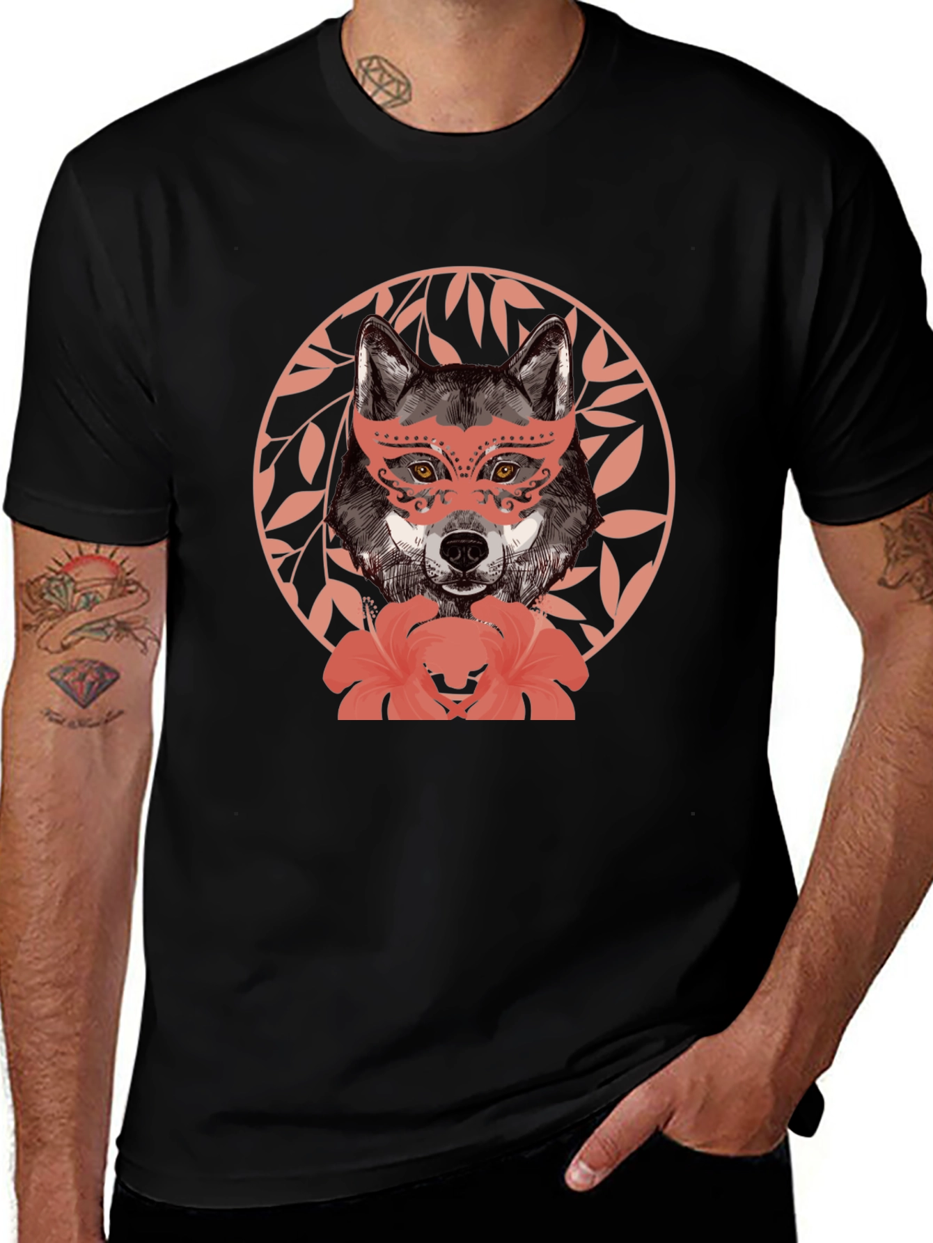 Wolf in Mask Graphic T-Shirt