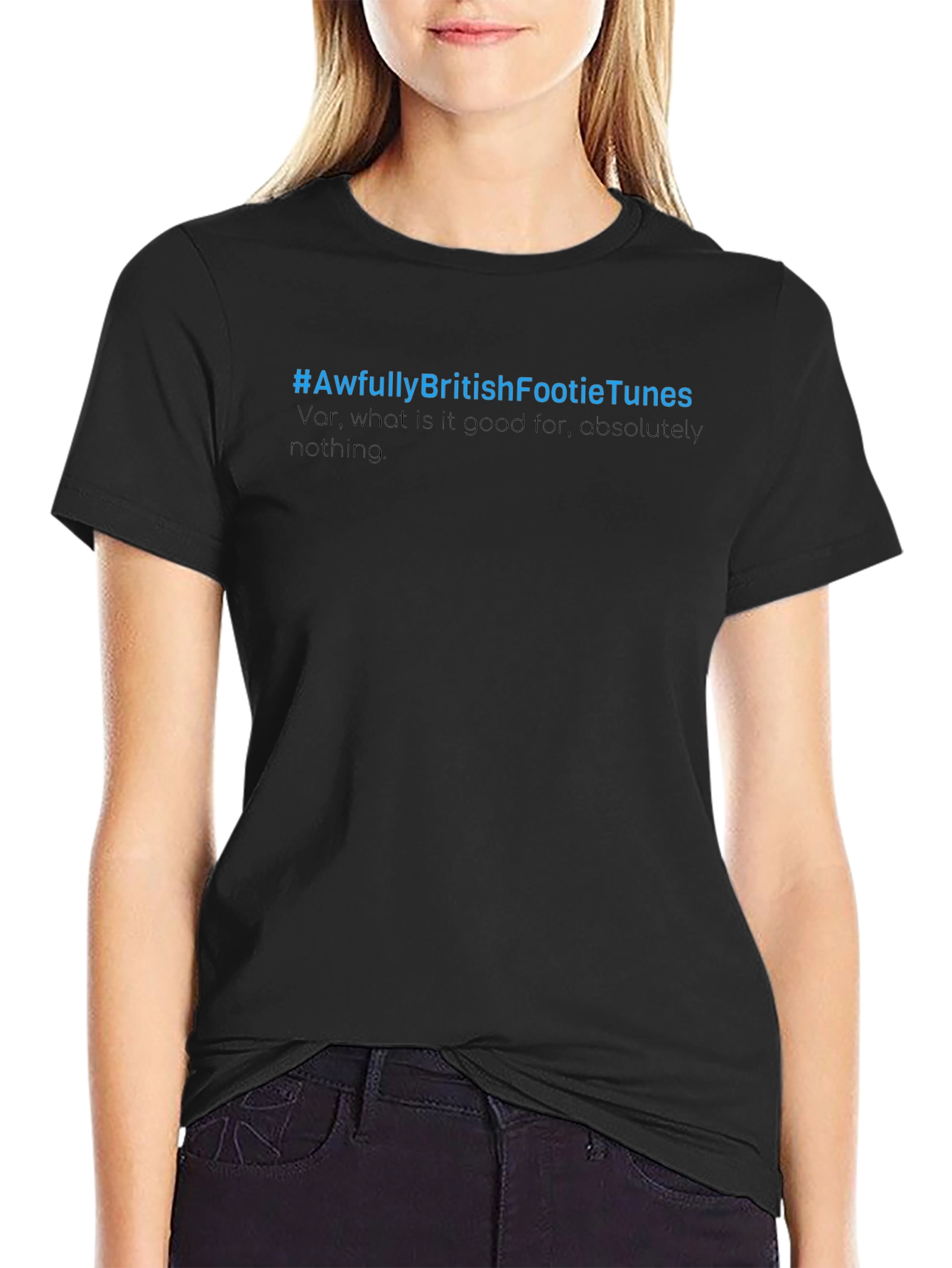 Awfully British Footie Tunes Black T-Shirt