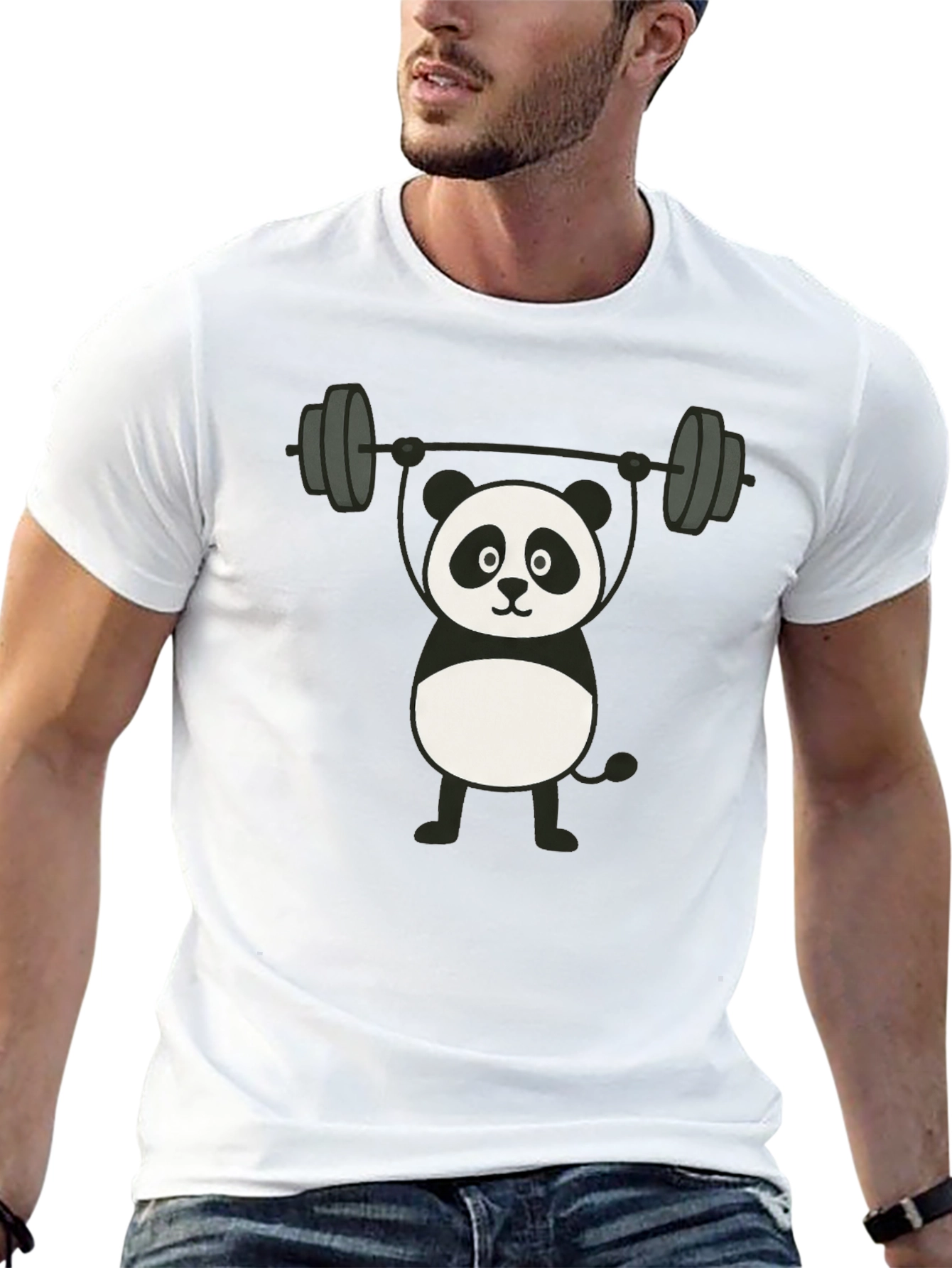 Weightlifting Panda Graphic T-Shirt