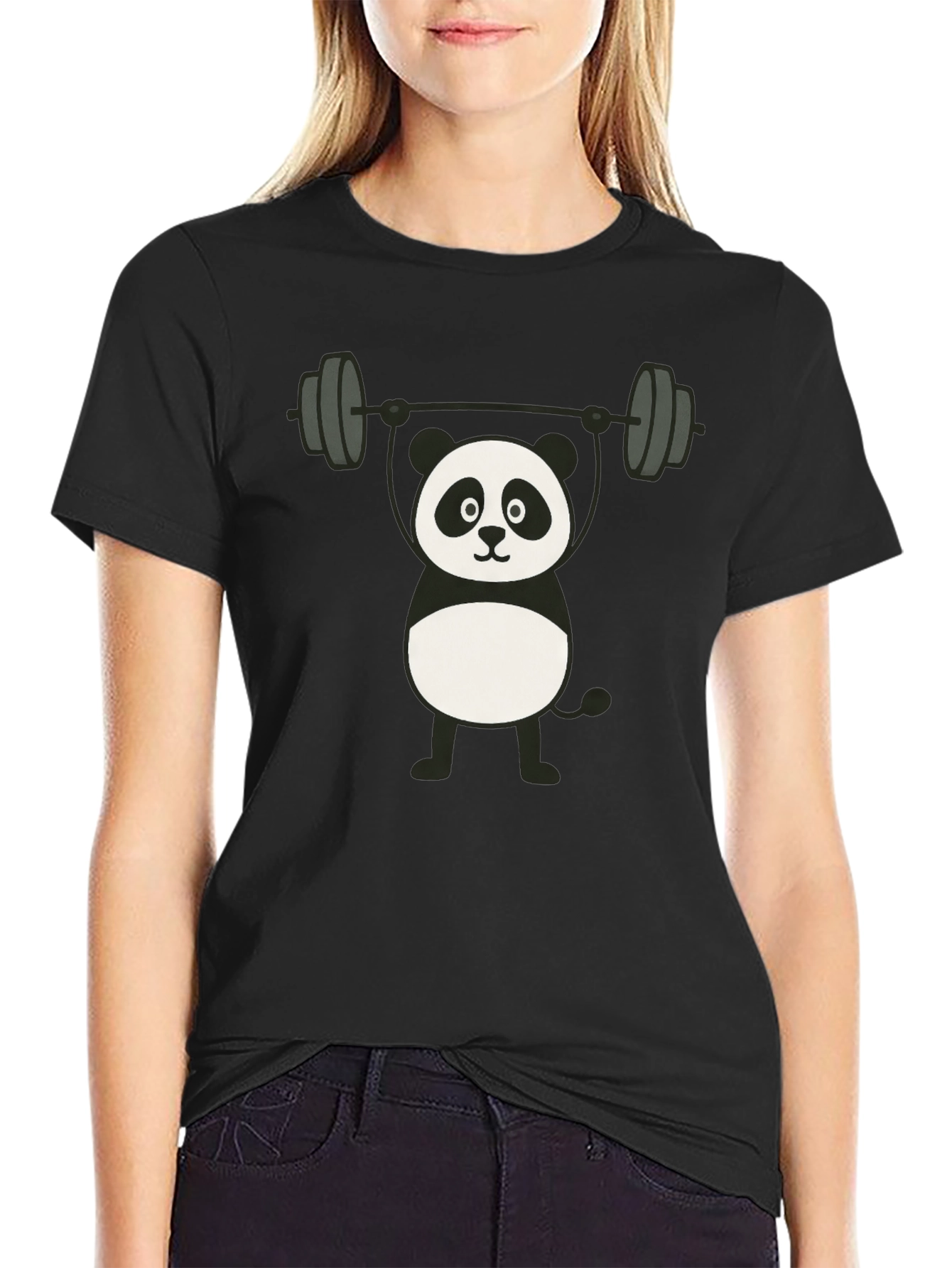 Weightlifting Panda Graphic T-Shirt