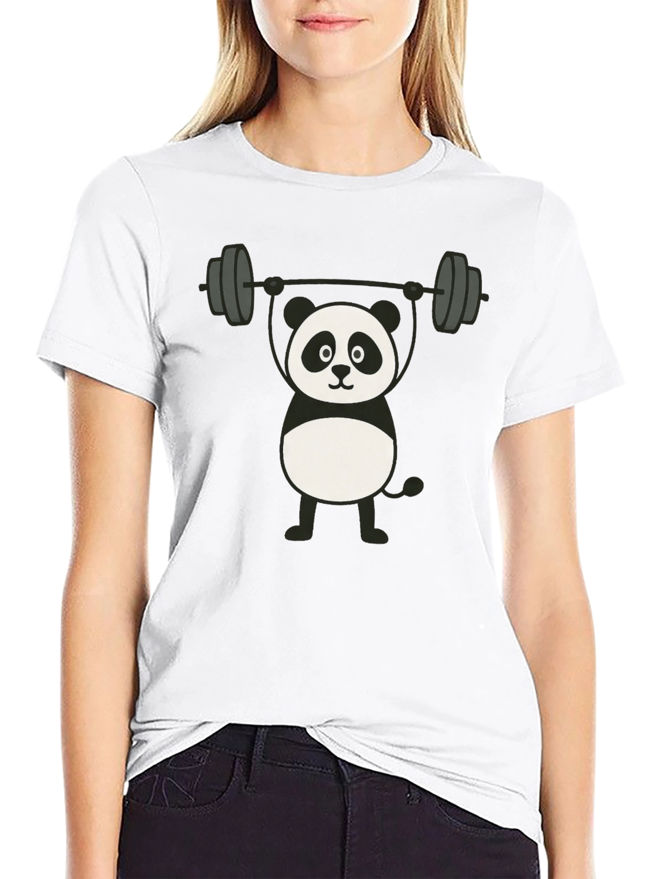Weightlifting Panda Graphic T-Shirt