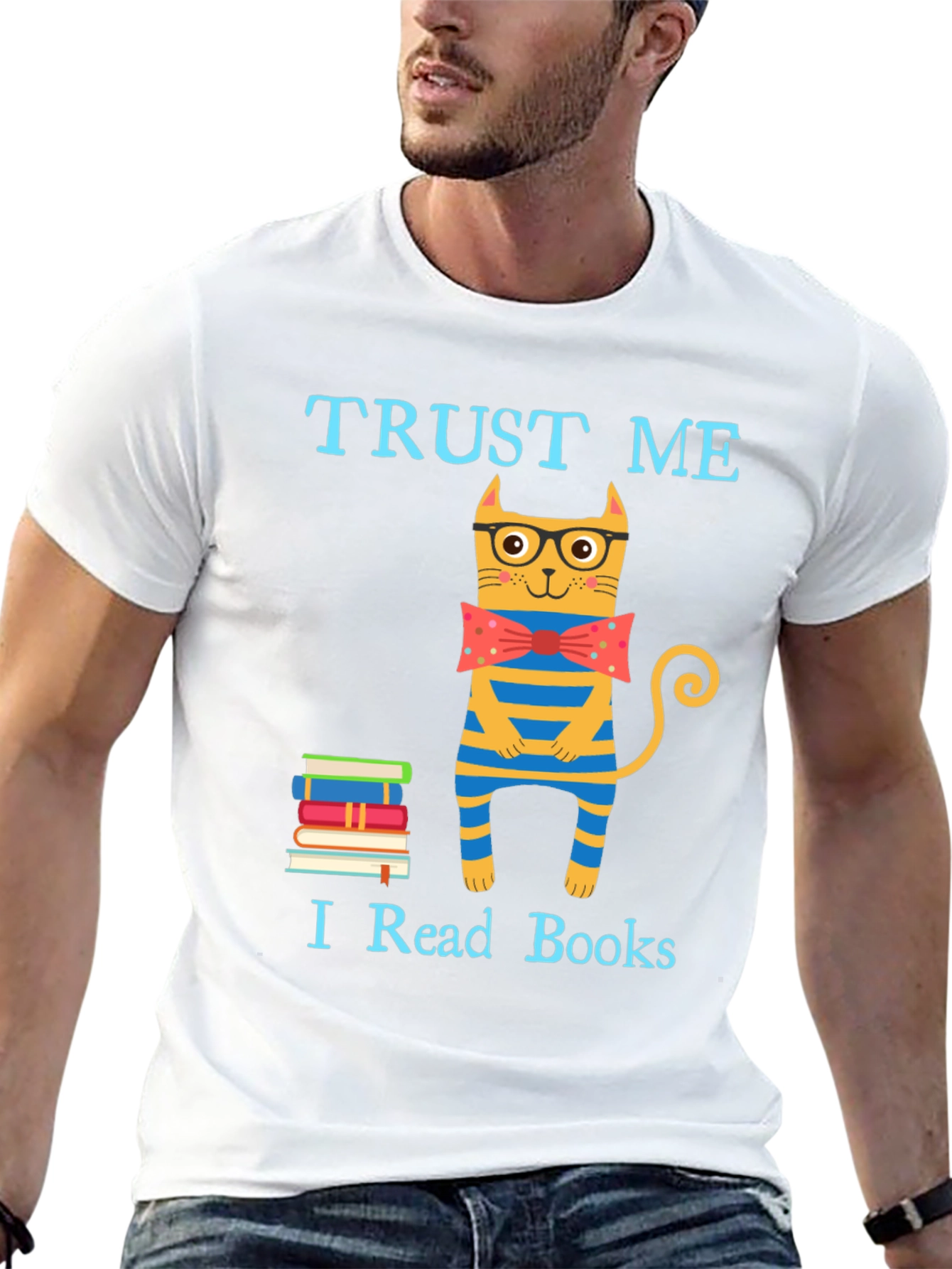 Trust Me I Read Books Funny Cat T-Shirt