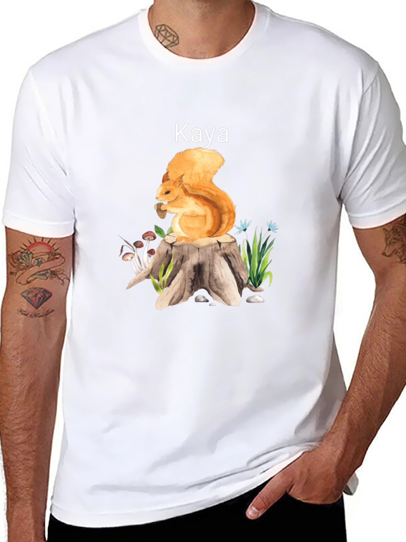 Squirrel & Kaya Graphic Tee - Nature Lover T-Shirt