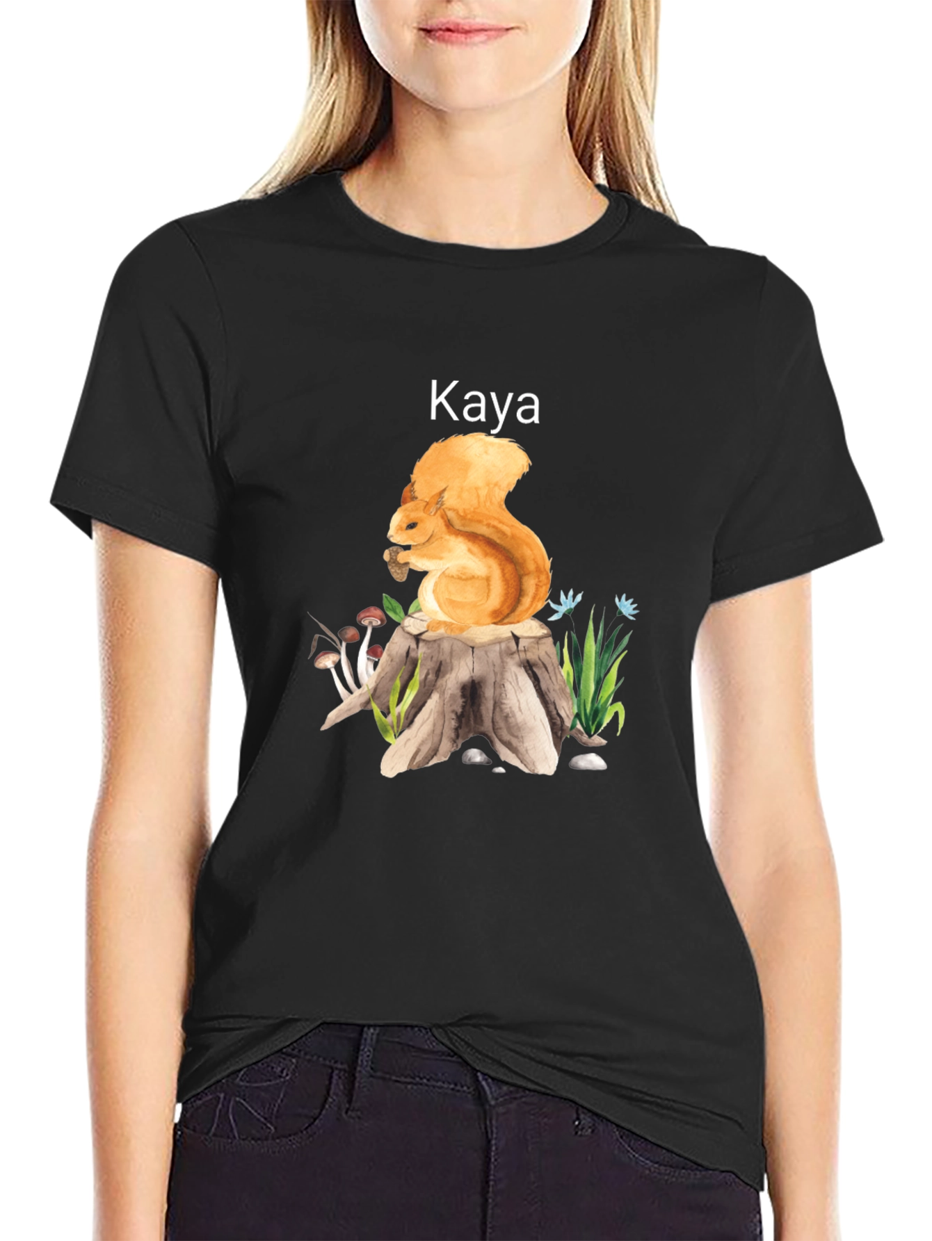 Squirrel & Kaya Graphic Tee - Nature Lover T-Shirt
