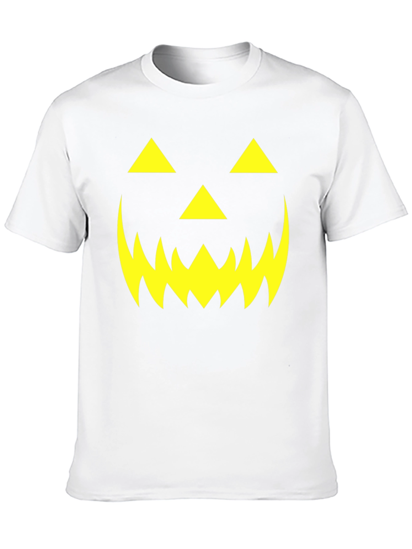 Halloween Pumpkin Face Graphic Tee - Black