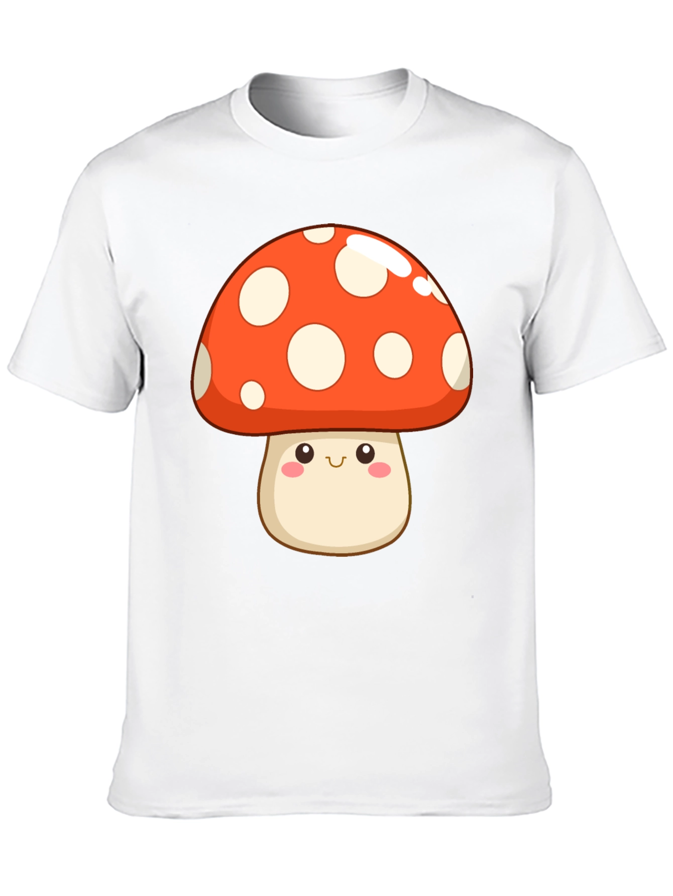 Kawaii Mushroom Graphic Tee - Black