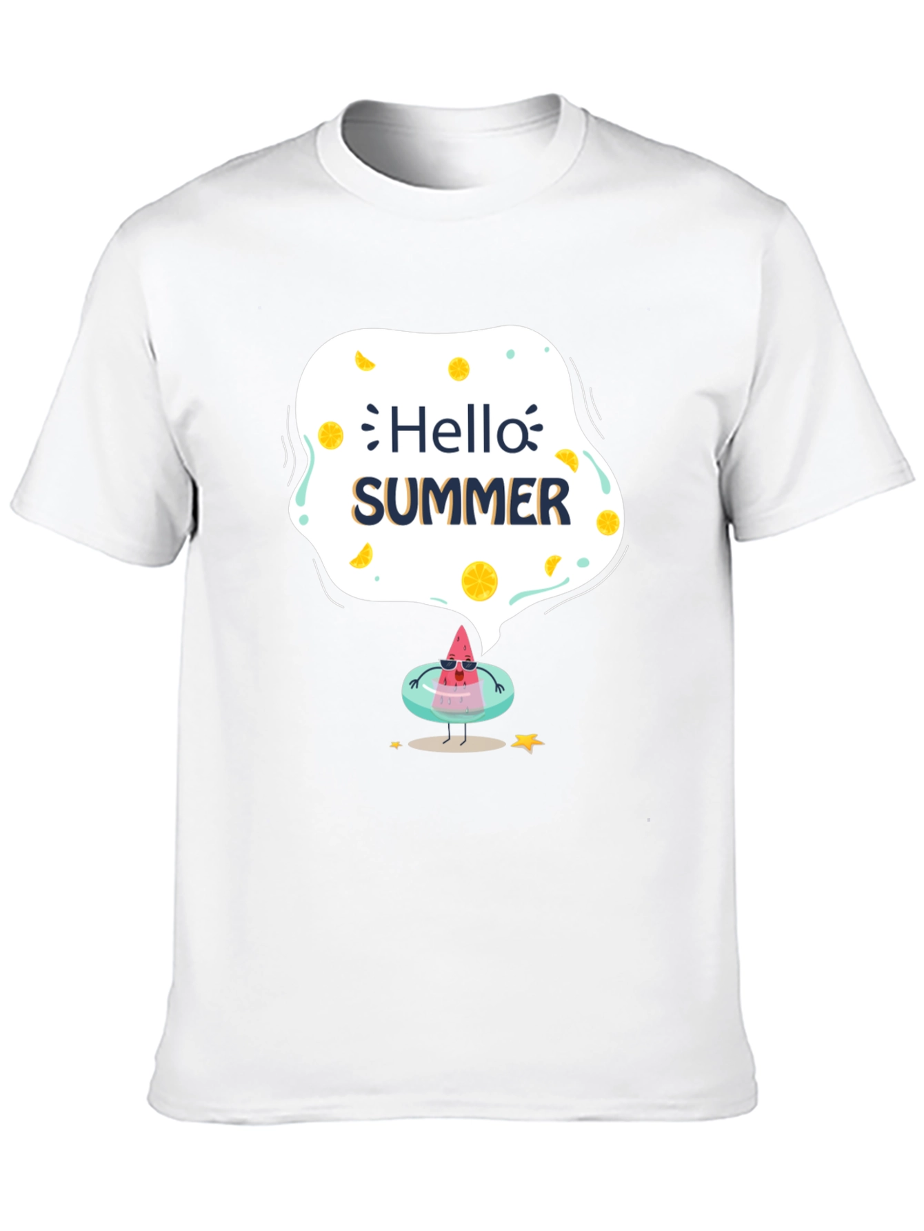 Hello Summer Black Graphic T-Shirt
