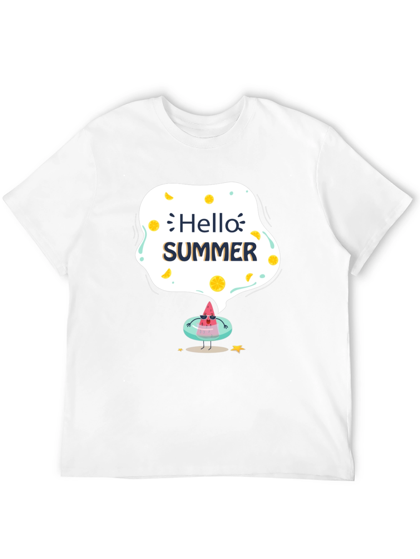 Hello Summer Black Graphic T-Shirt